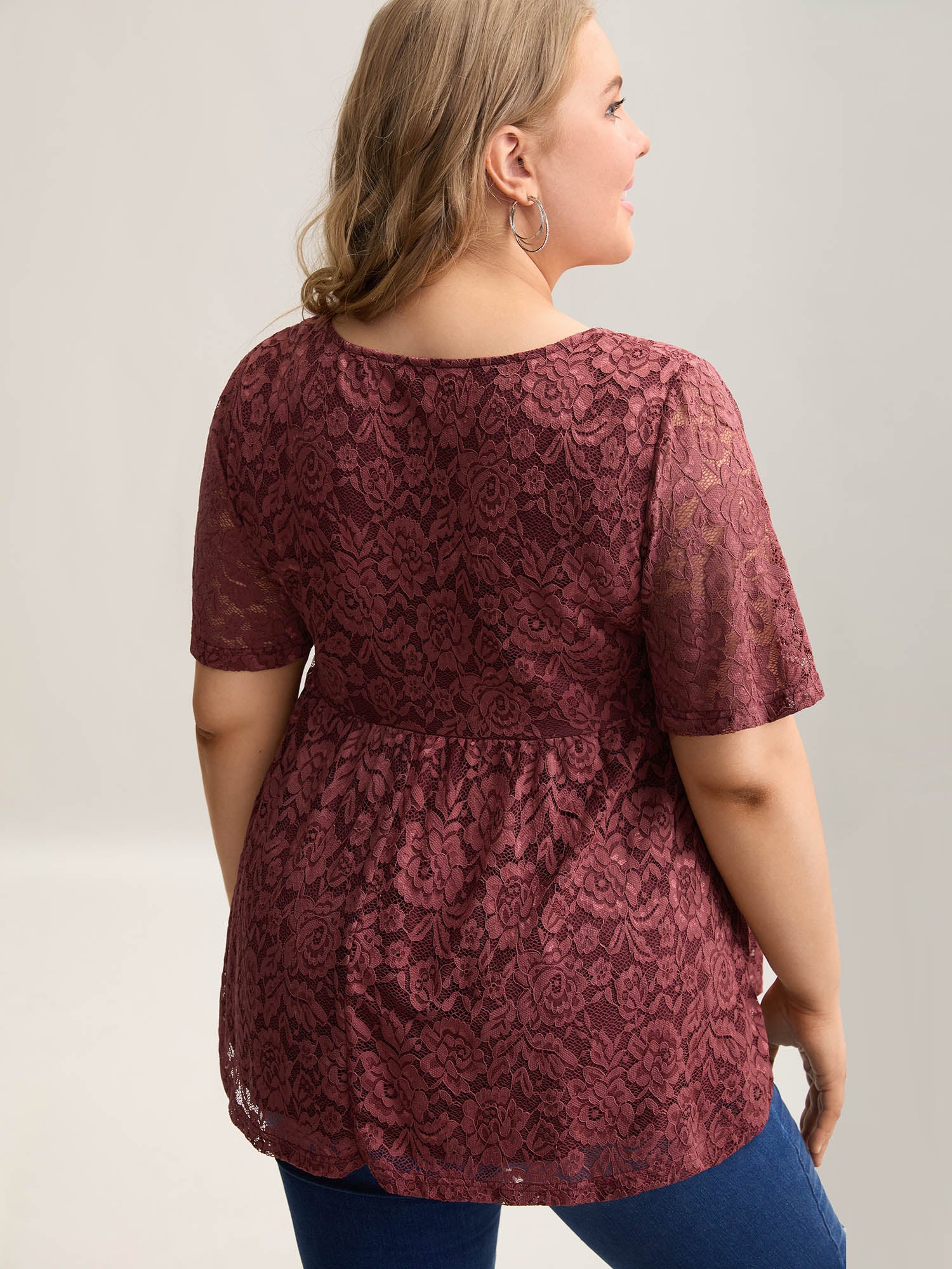 Lace Round Neck Babydoll Top - Image 3