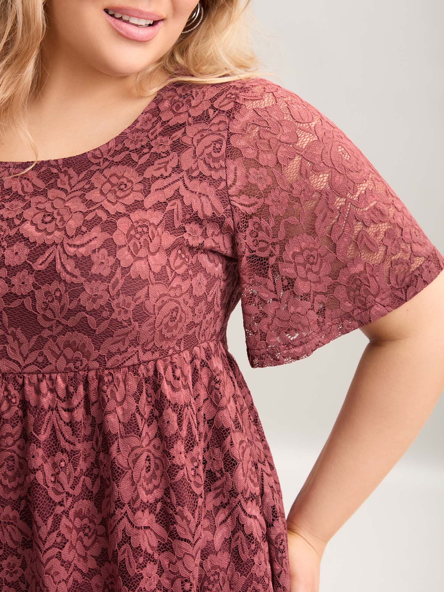 Lace Round Neck Babydoll Top - Image 4