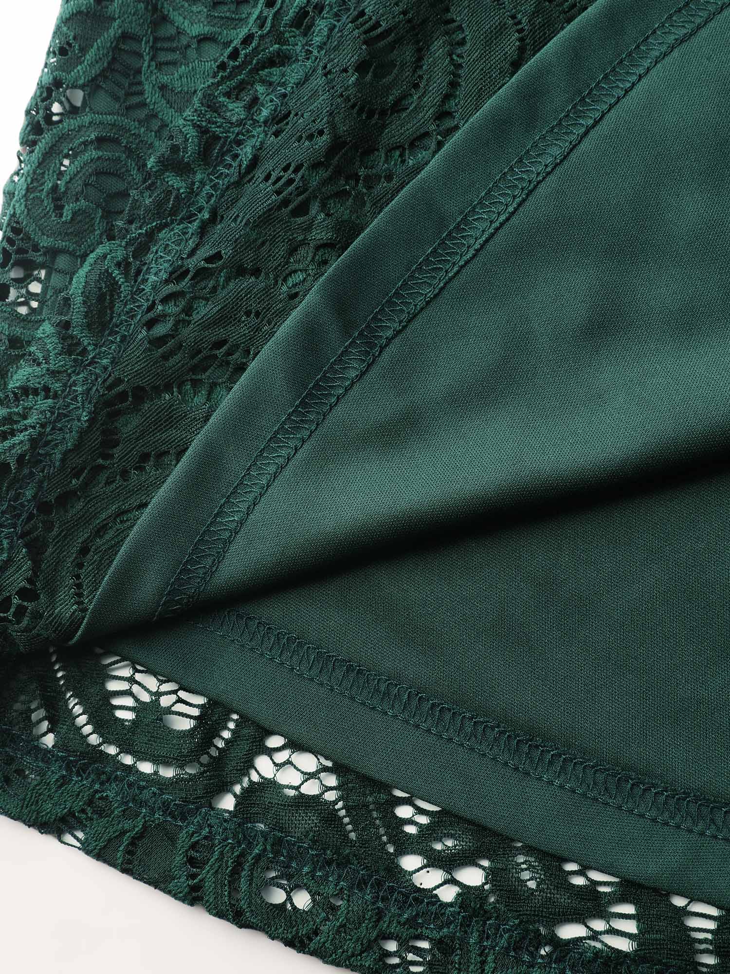 Lace Sheer Flared Sleeve V-Neck Blouse - Image 6