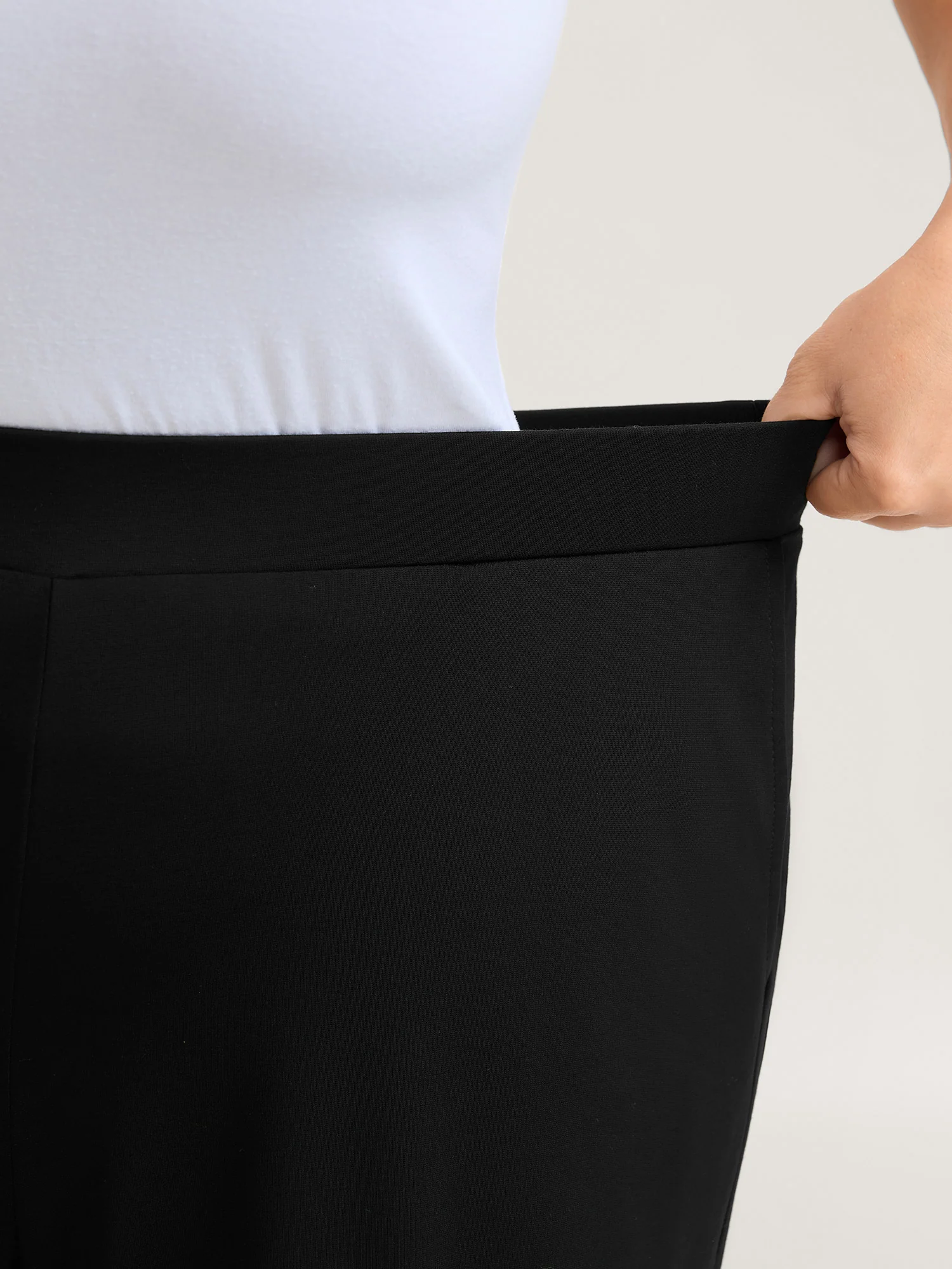 Lace Sheer Hem Wide Leg Pants - Image 3