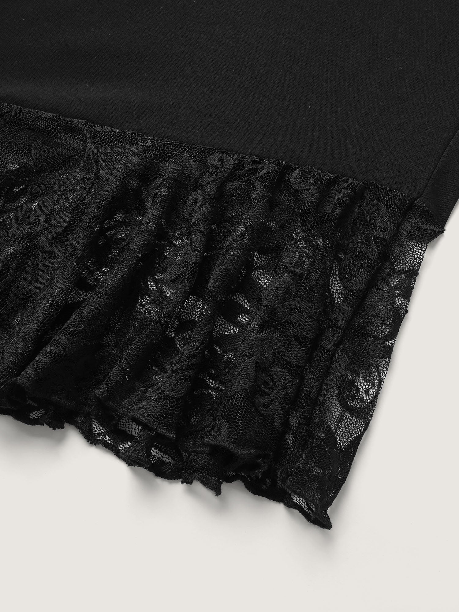Lace Sheer Hem Wide Leg Pants - Image 7