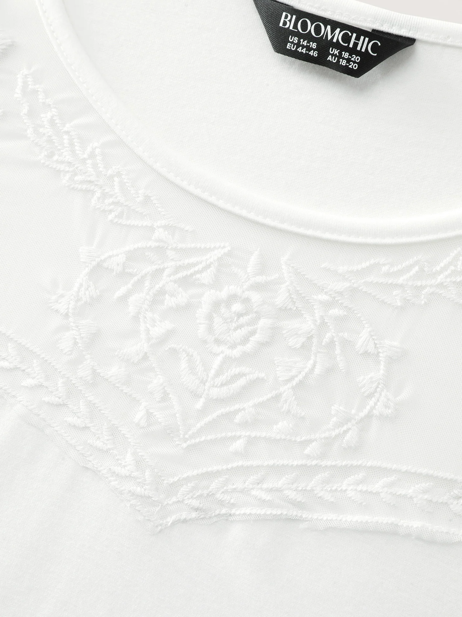 Lace Sheer Neckline Flowy T-Shirt - Image 6