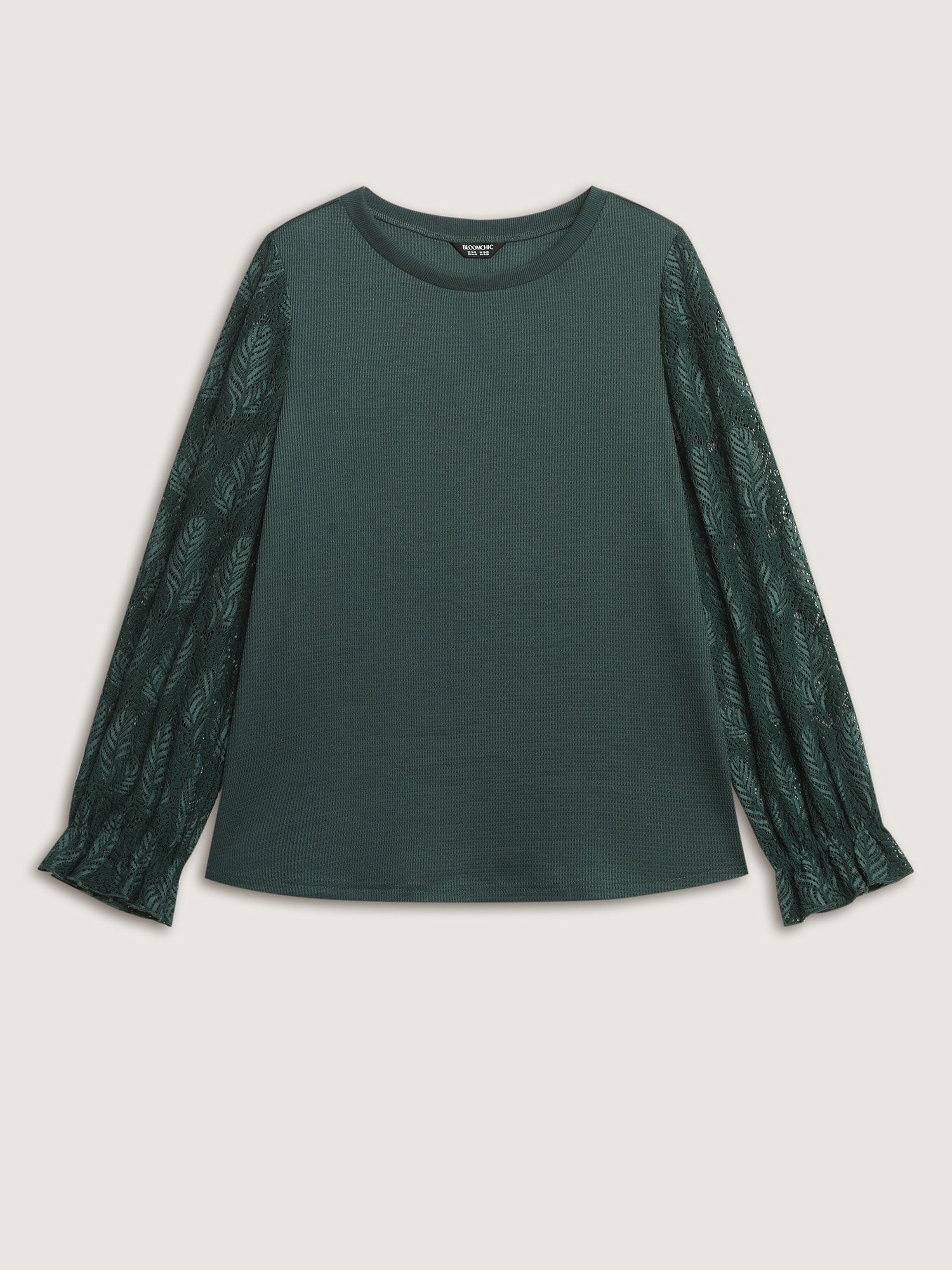 Lace Shirred Cuff Sleeve Sweatshirt - Image 8