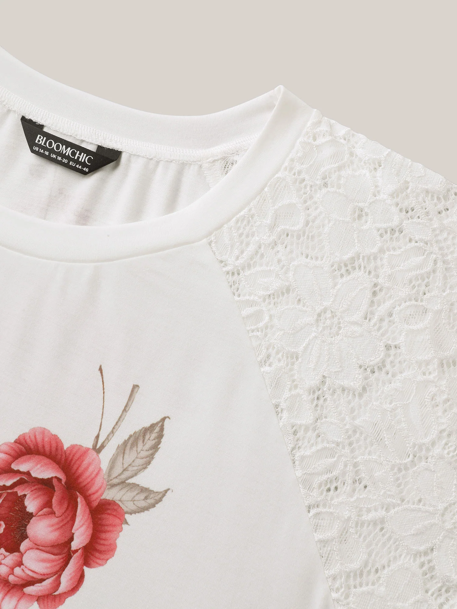 Lace Sleeve Layered Floral T-Shirt - Image 5