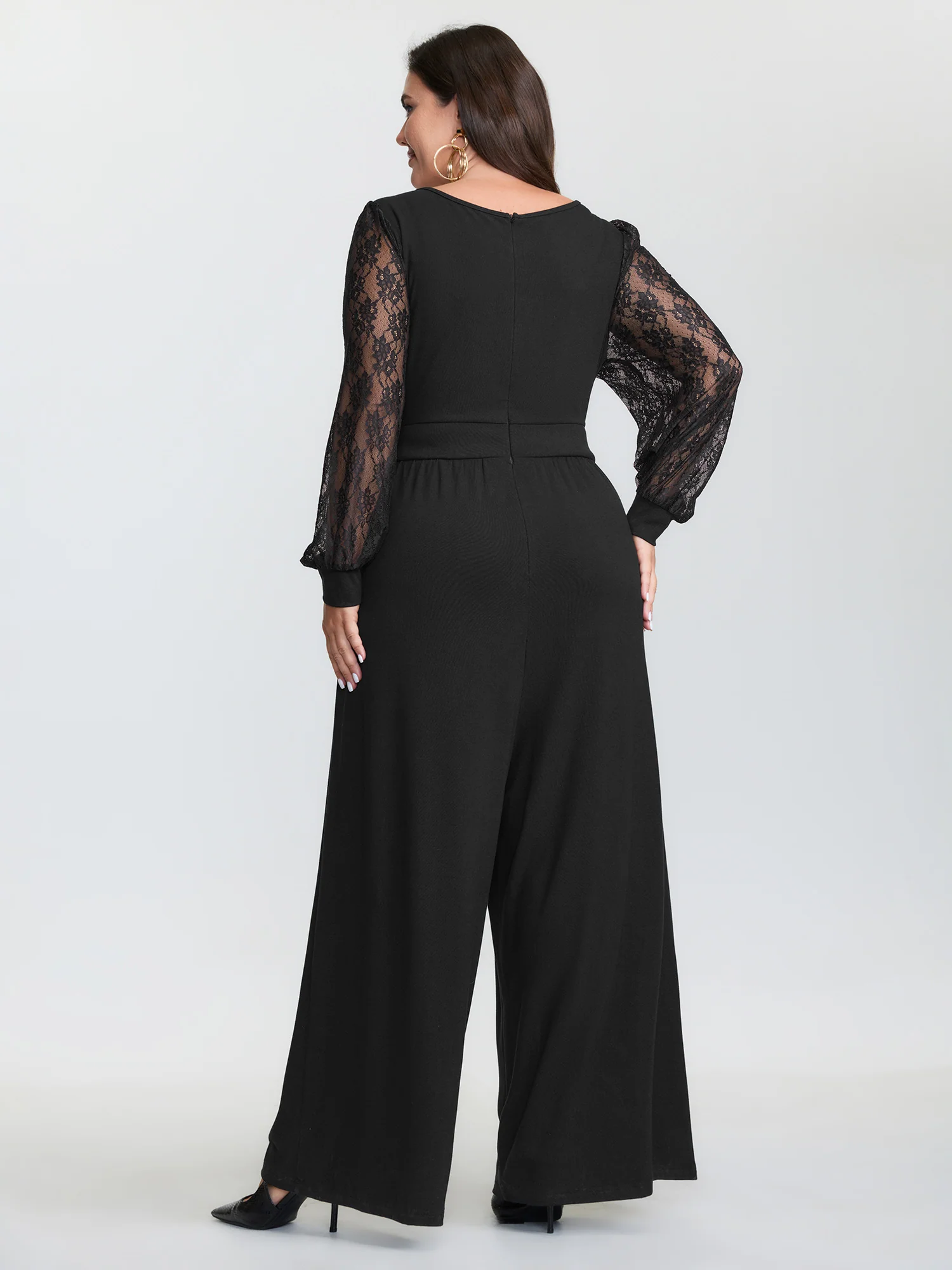 Lace Sleeve Sweetheart Neckline Jumpsuit - Image 5