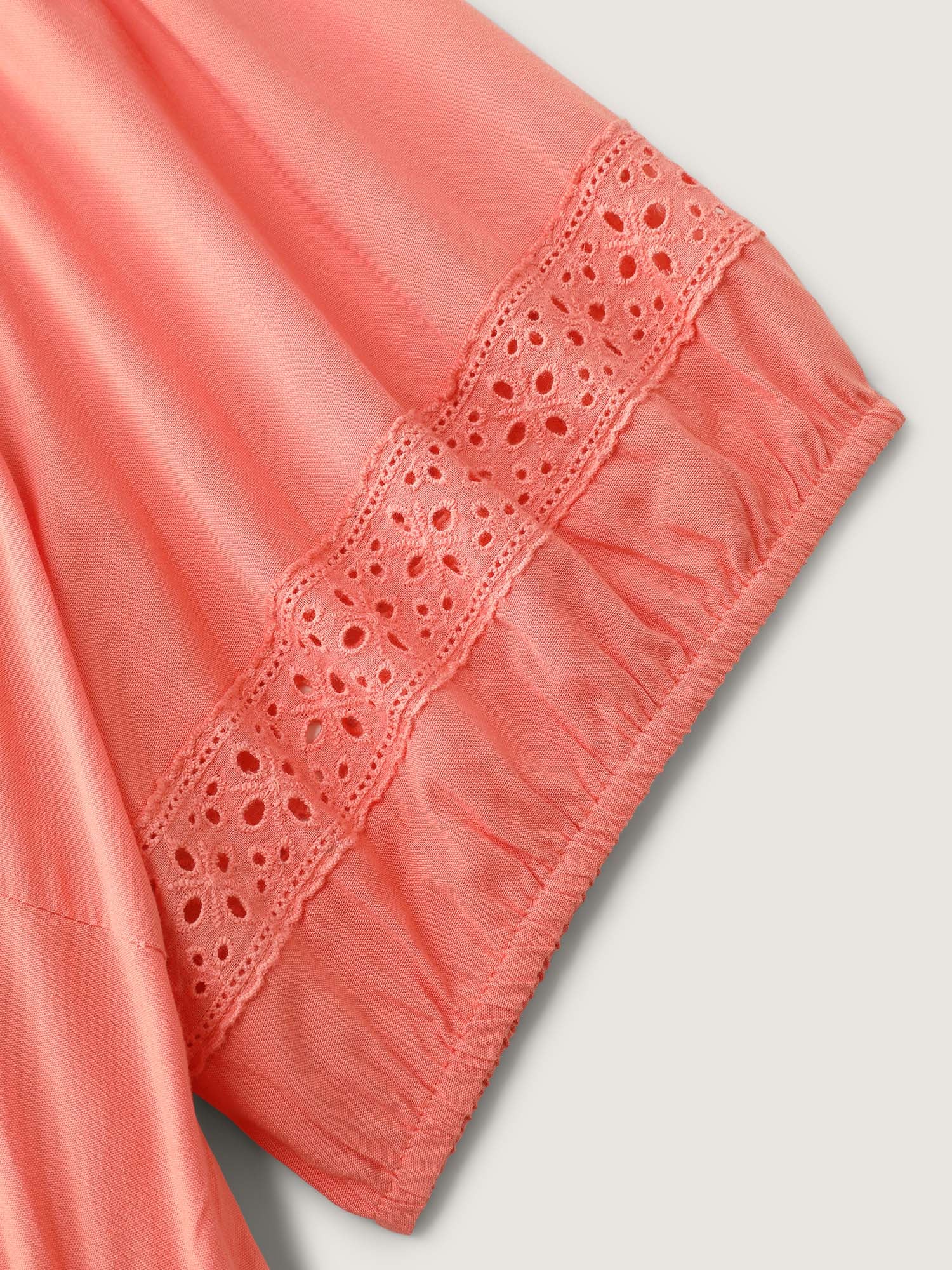 Lace Square Neckline Bubble Sleeve Mini Dress - Image 5