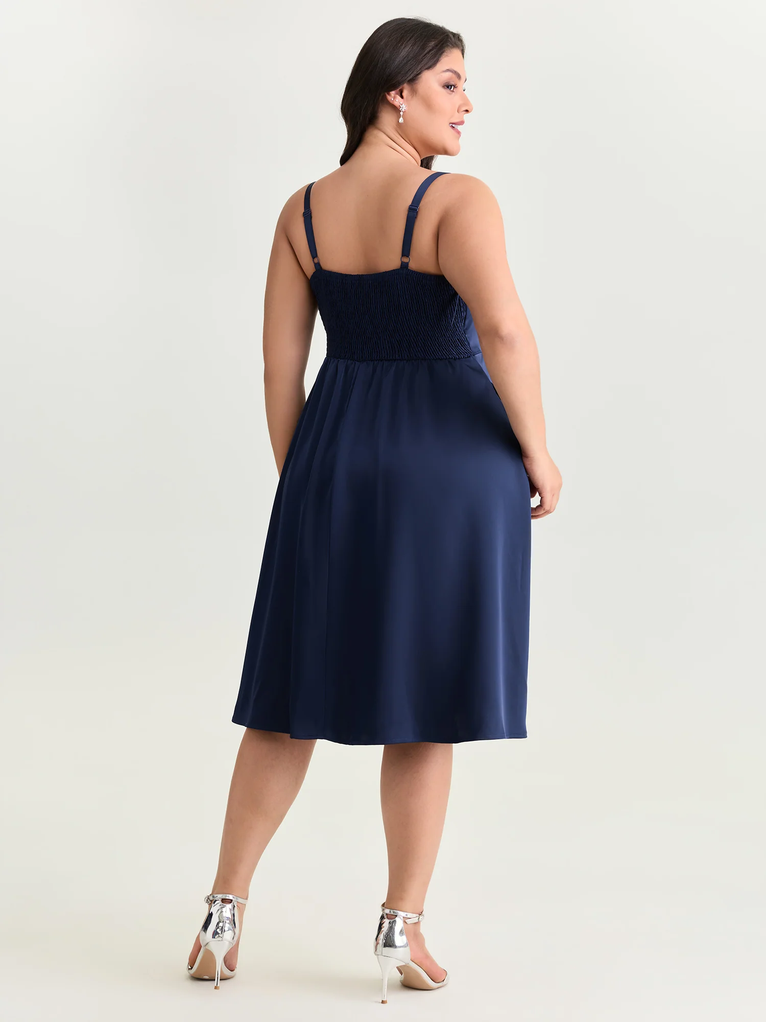 Lace Supportive Bra Fit And Flare Midi Dress - Image 4