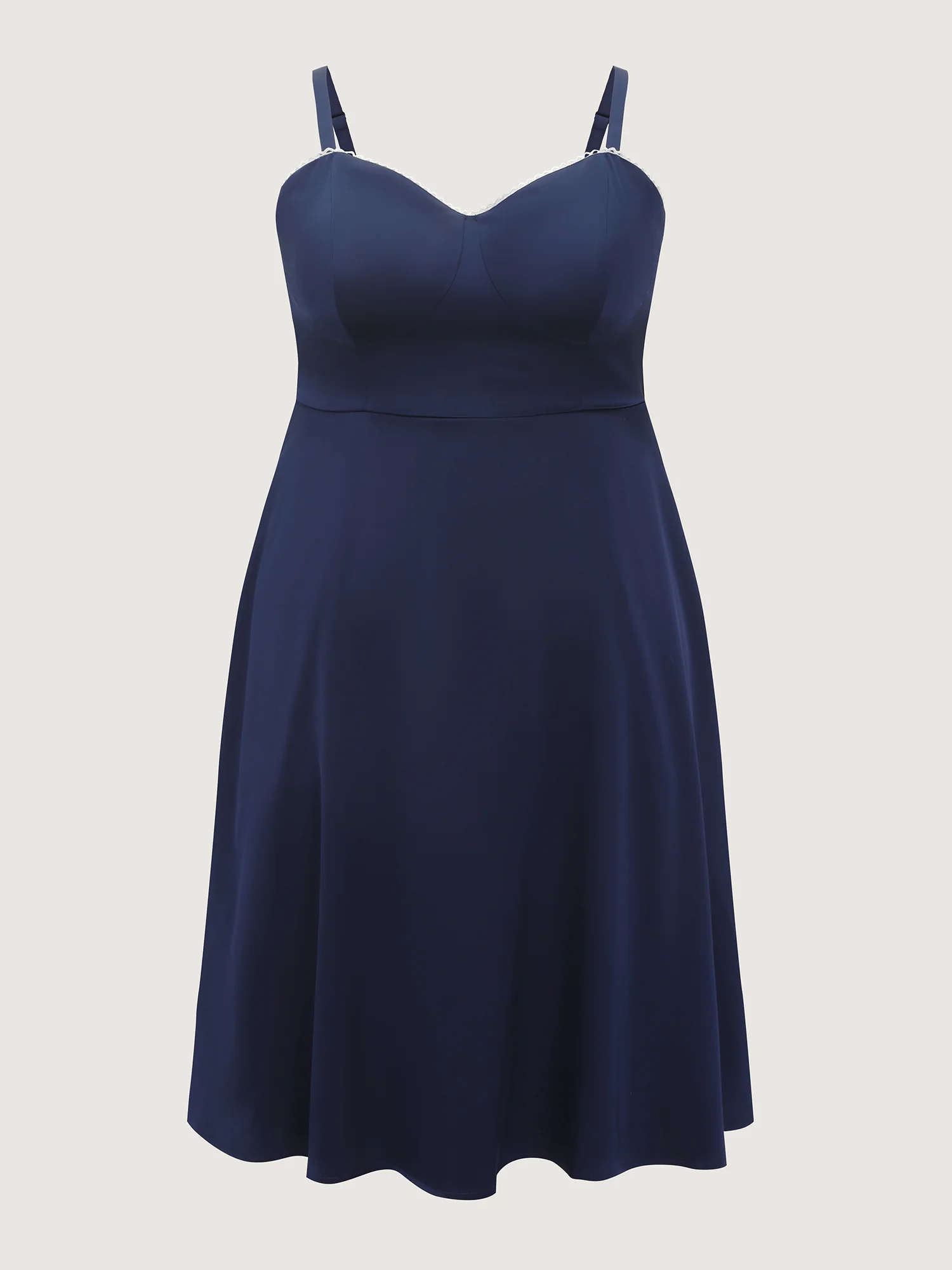 Lace Supportive Bra Fit And Flare Midi Dress - Image 8