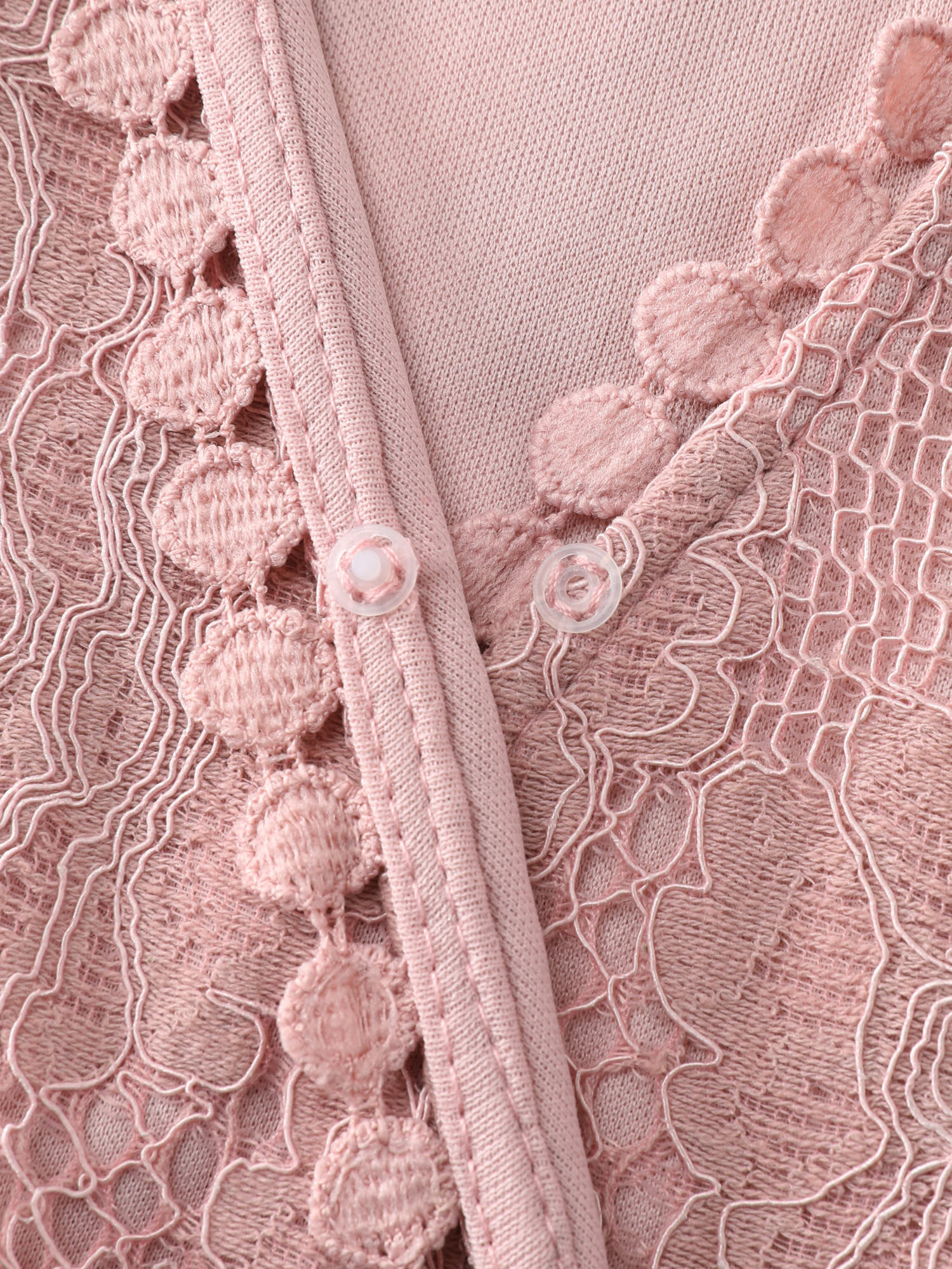 Lace Surplice Neckline Ruffled Hem Mini Dress - Image 5
