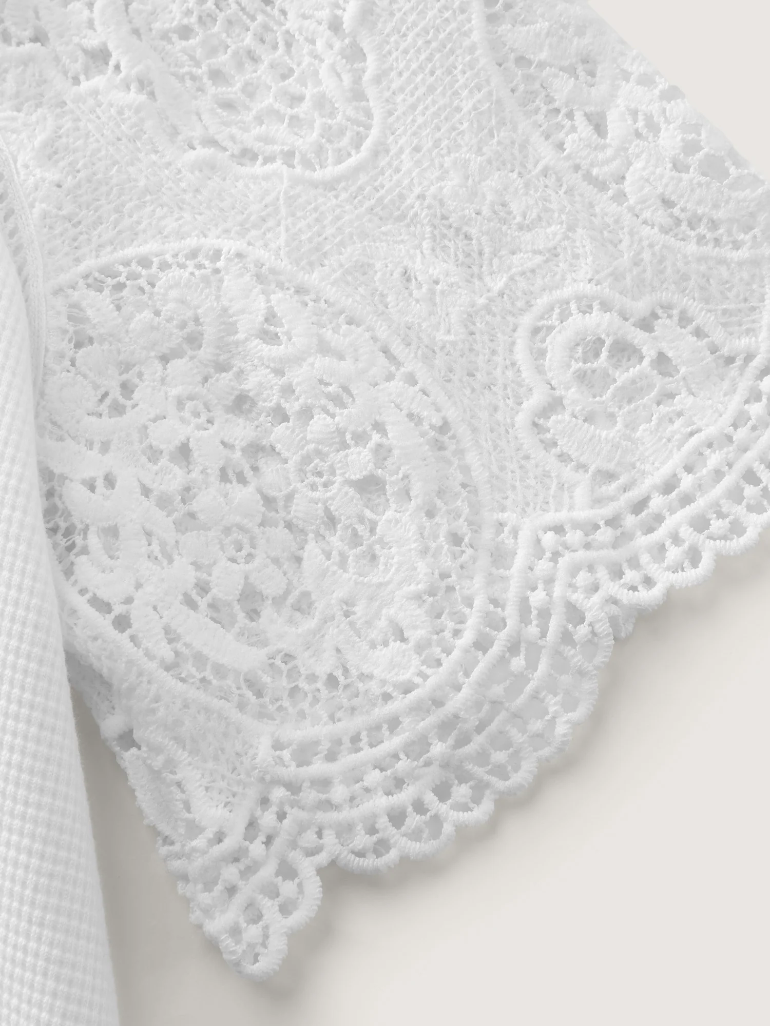 Lace Textured Flared Sleeve Plain Blouse - Image 6