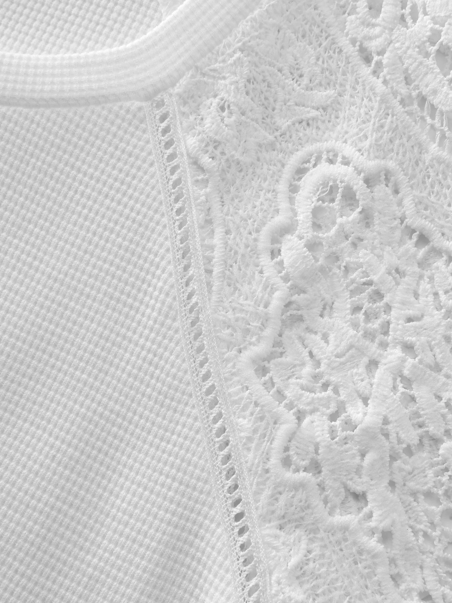 Lace Textured Flared Sleeve Plain Blouse - Image 7