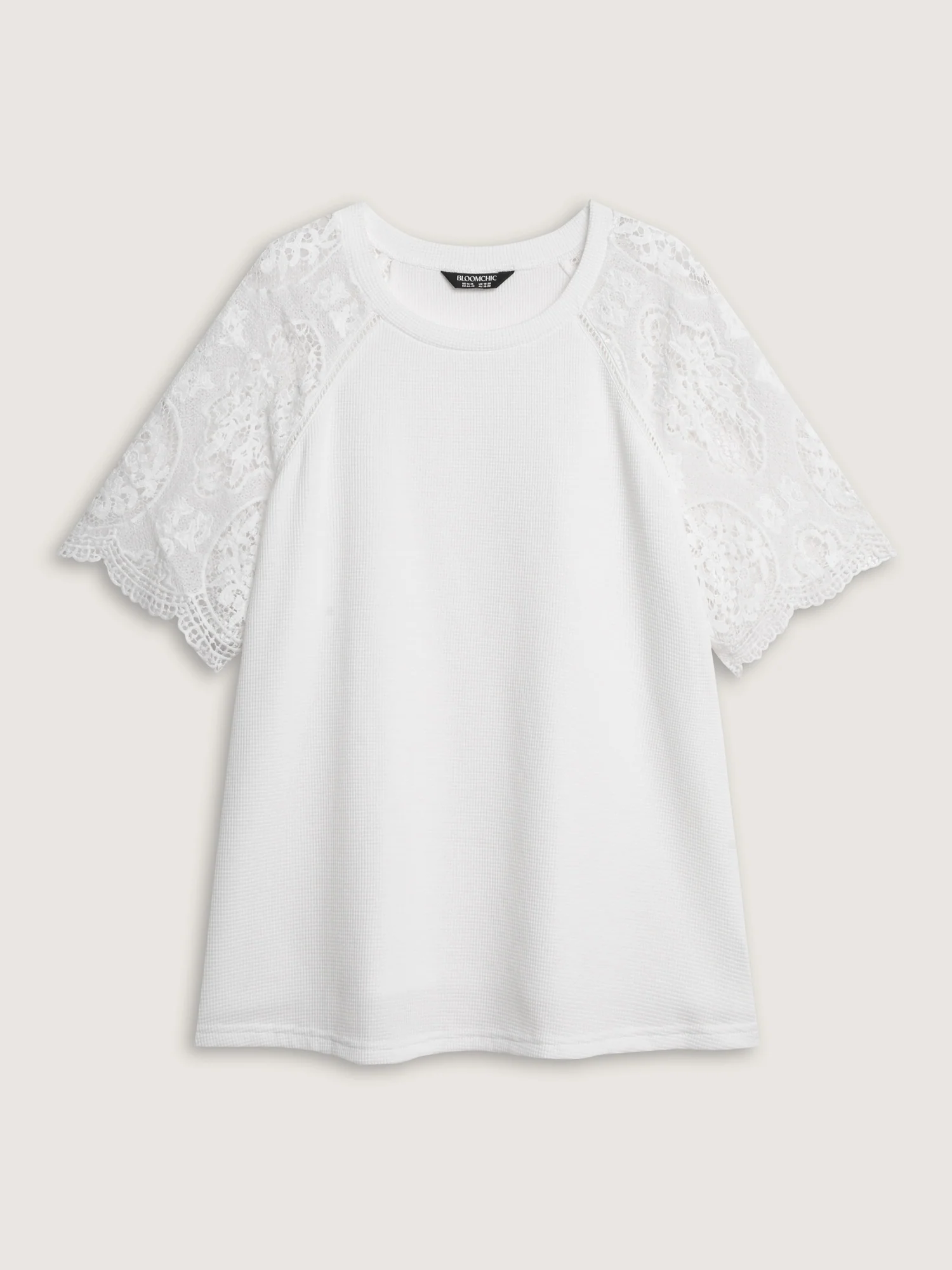 Lace Textured Flared Sleeve Plain Blouse - Image 8