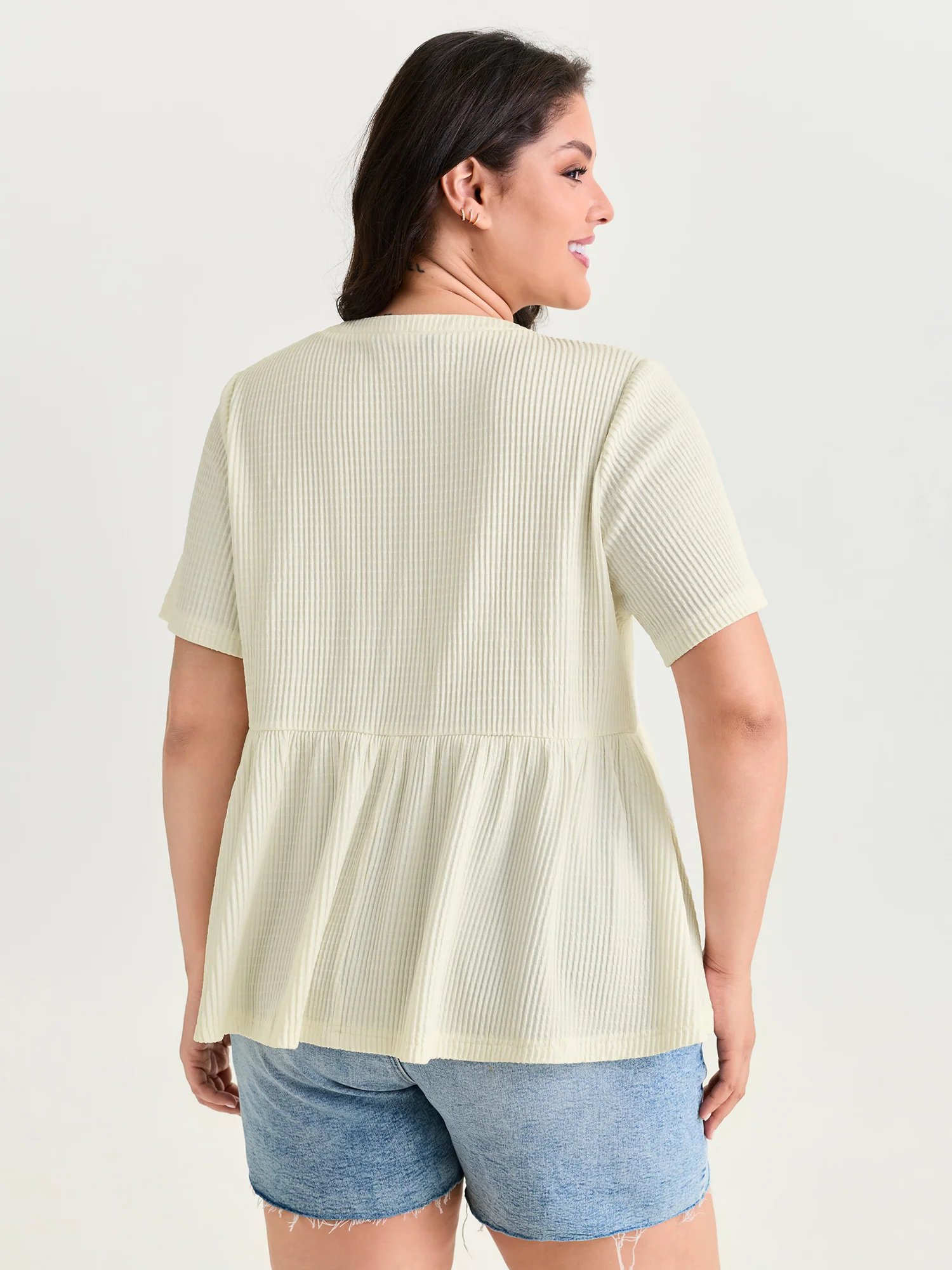 Lace Textured High Low Hem Knit Top - Image 4