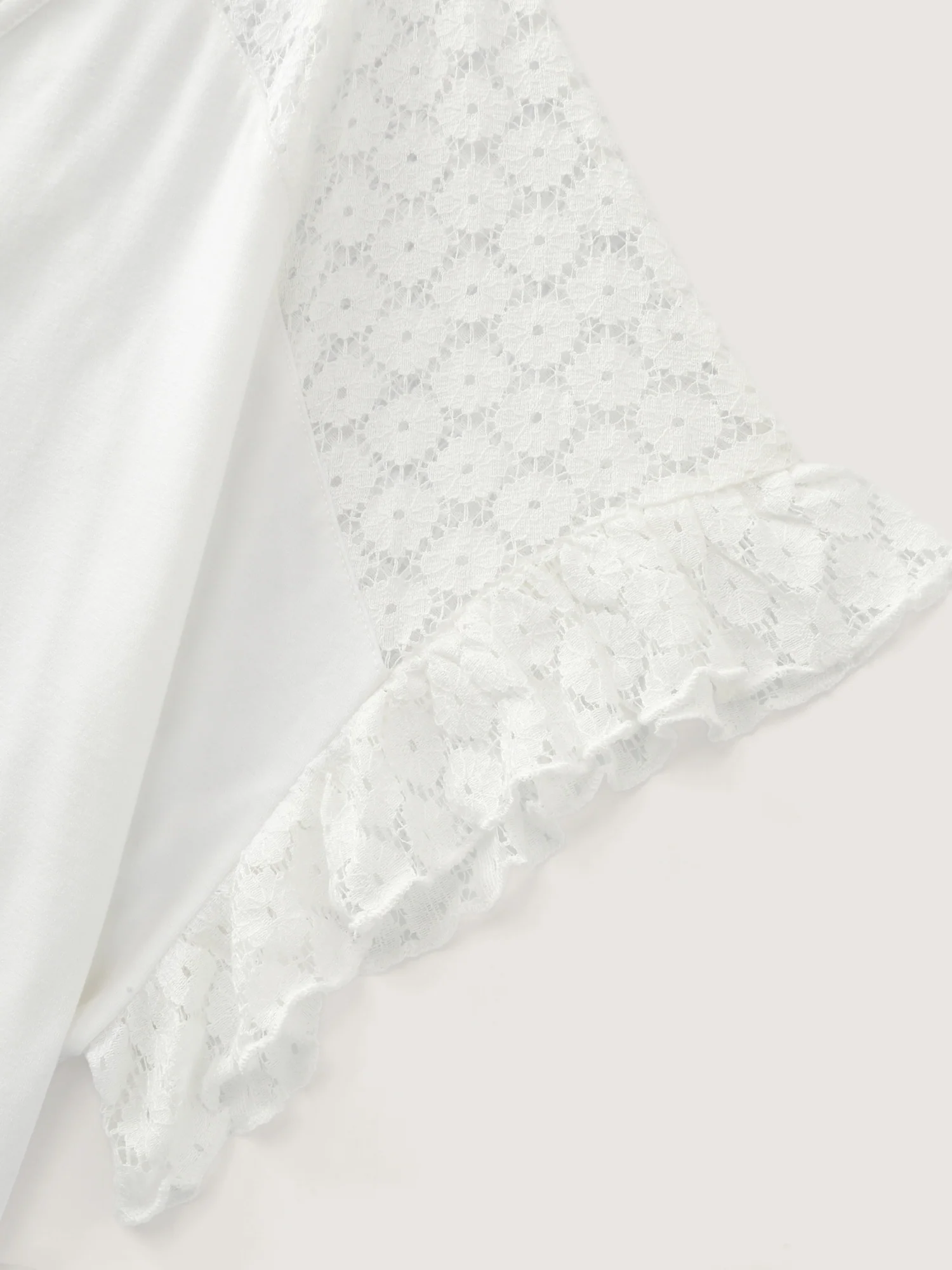 Lace Trim Back Detail V-Neck T-Shirt - Image 7