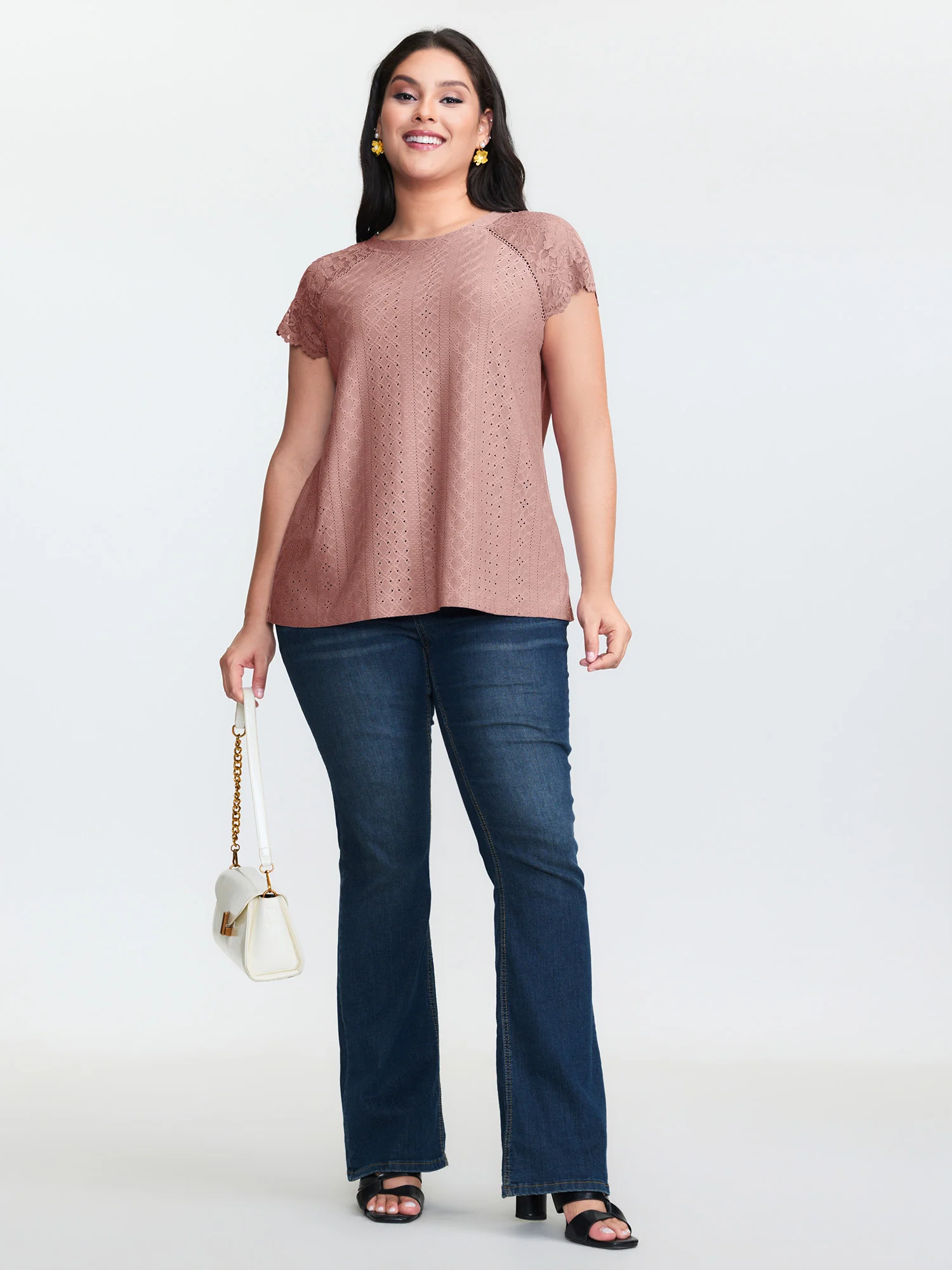 Lace Trim Back-Tie T-Shirt - Image 11