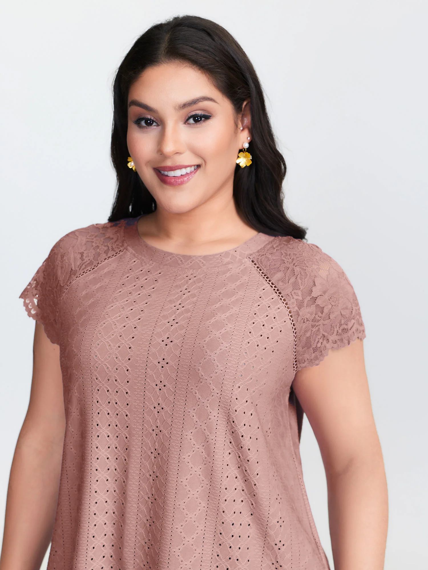 Lace Trim Back-Tie T-Shirt - Image 12