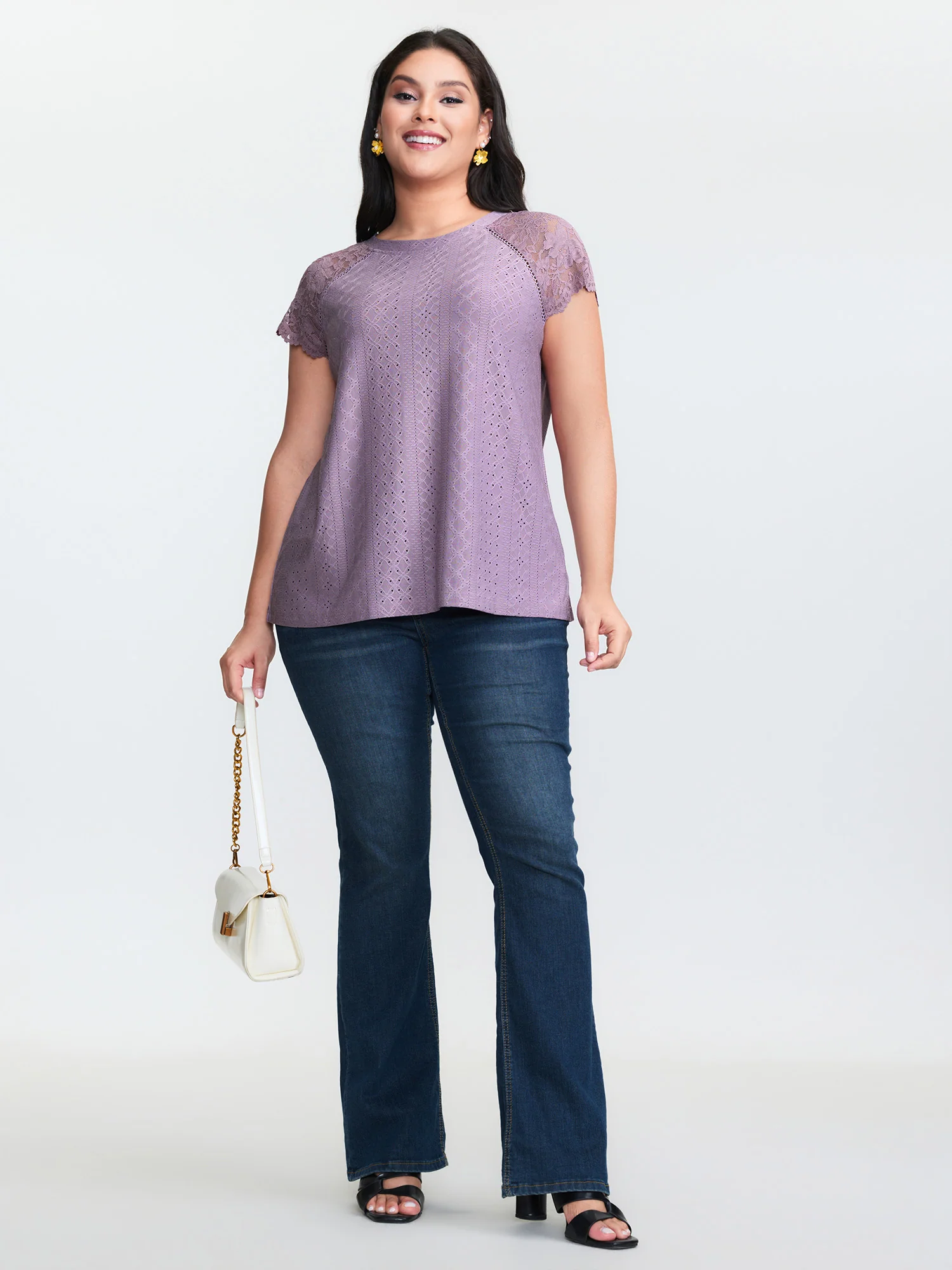 Lace Trim Back-Tie T-Shirt - Image 3