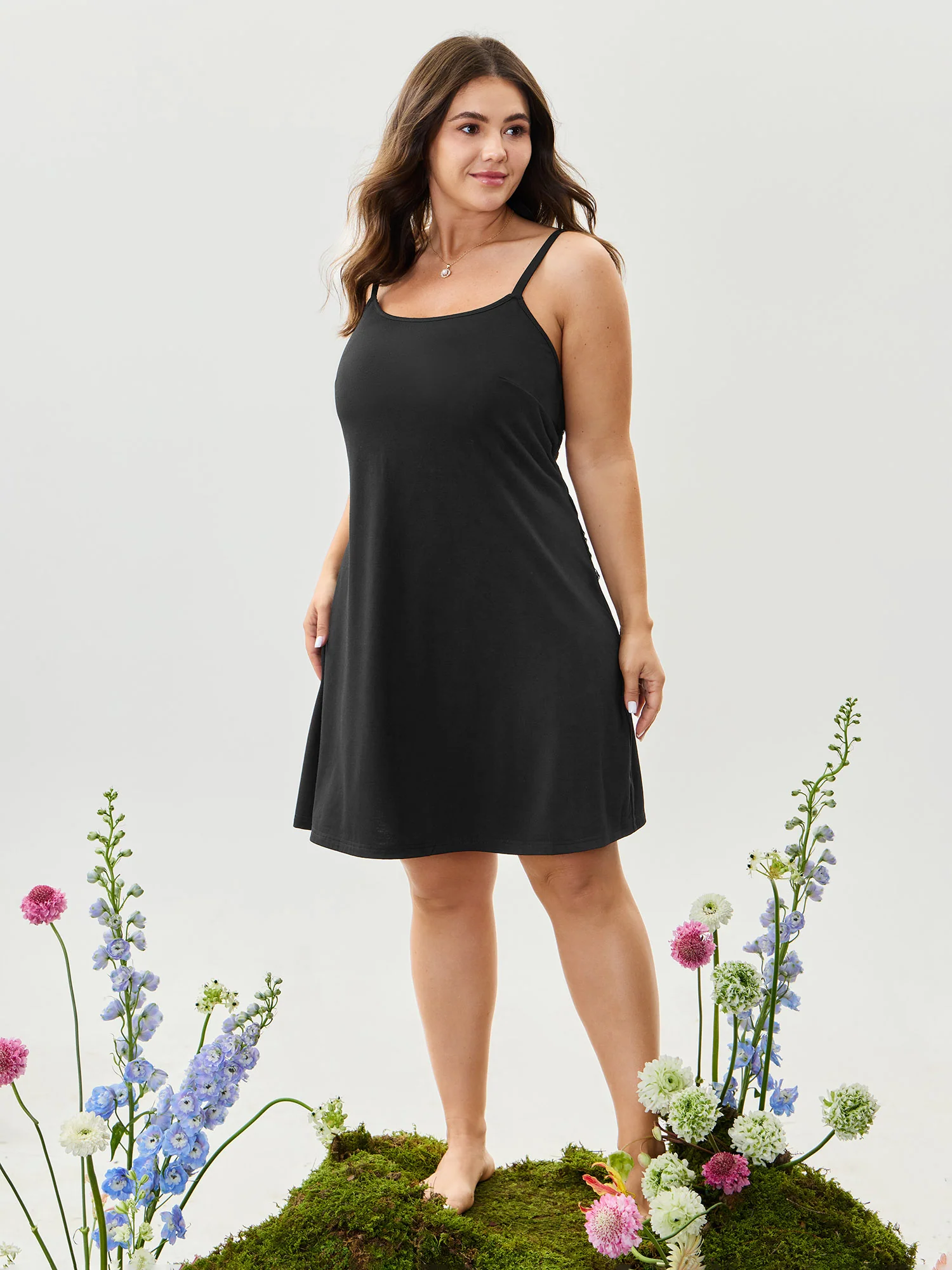 Lace Trim Open Back Nightgown - Image 2