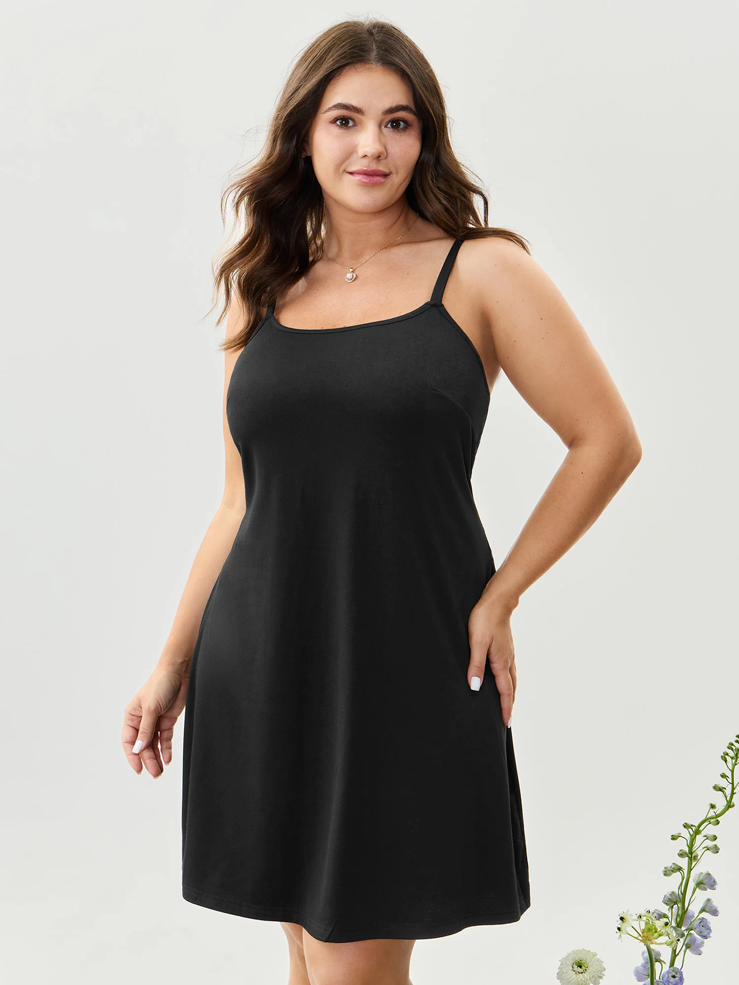 Lace Trim Open Back Nightgown - Image 3