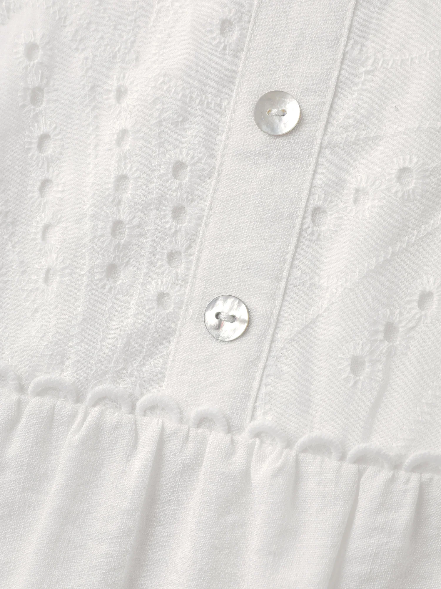 Lace Trim Button Decor Blouse - Image 6
