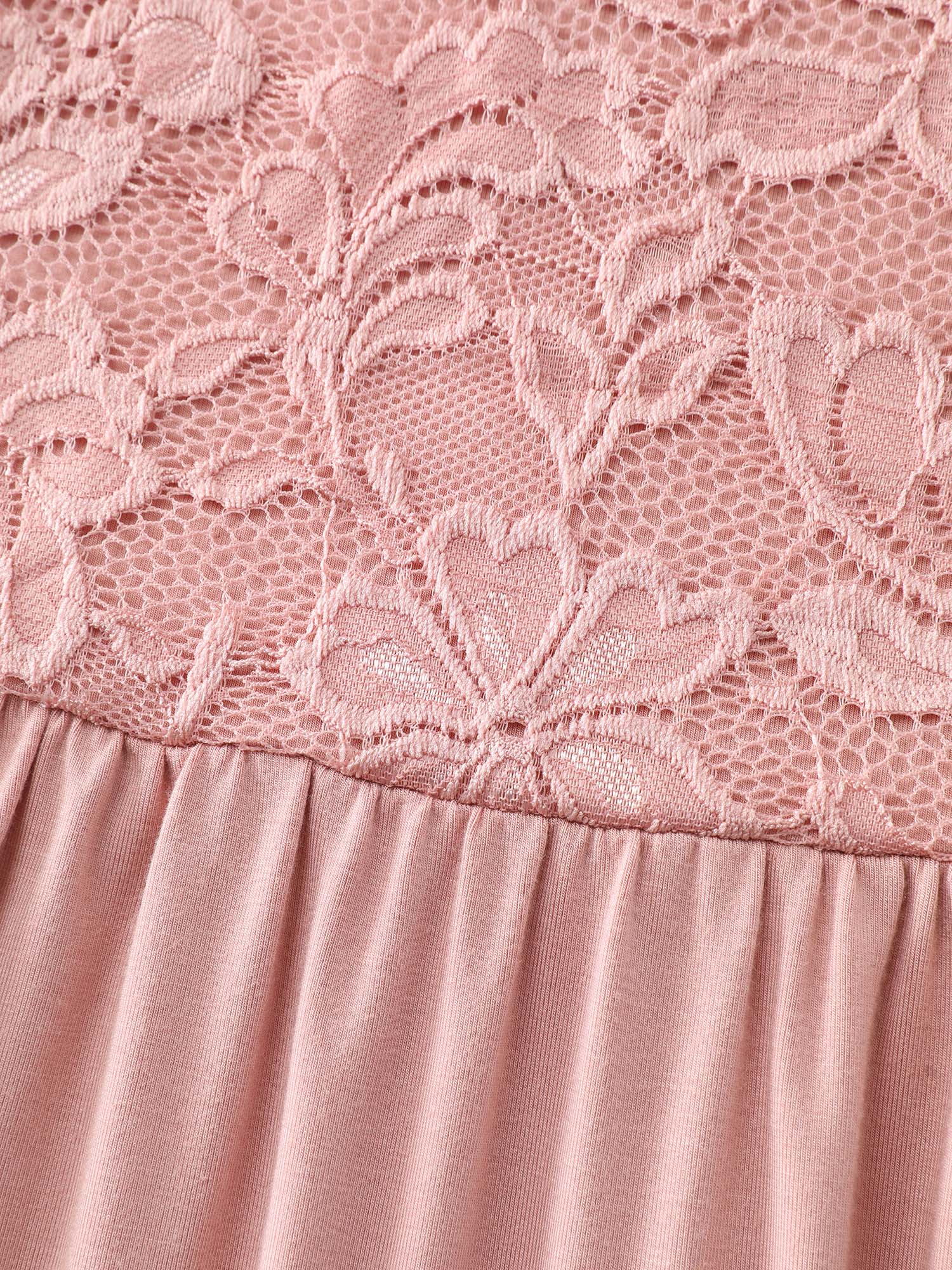 Lace Trim Cinched-Flared Knit Top - Image 5