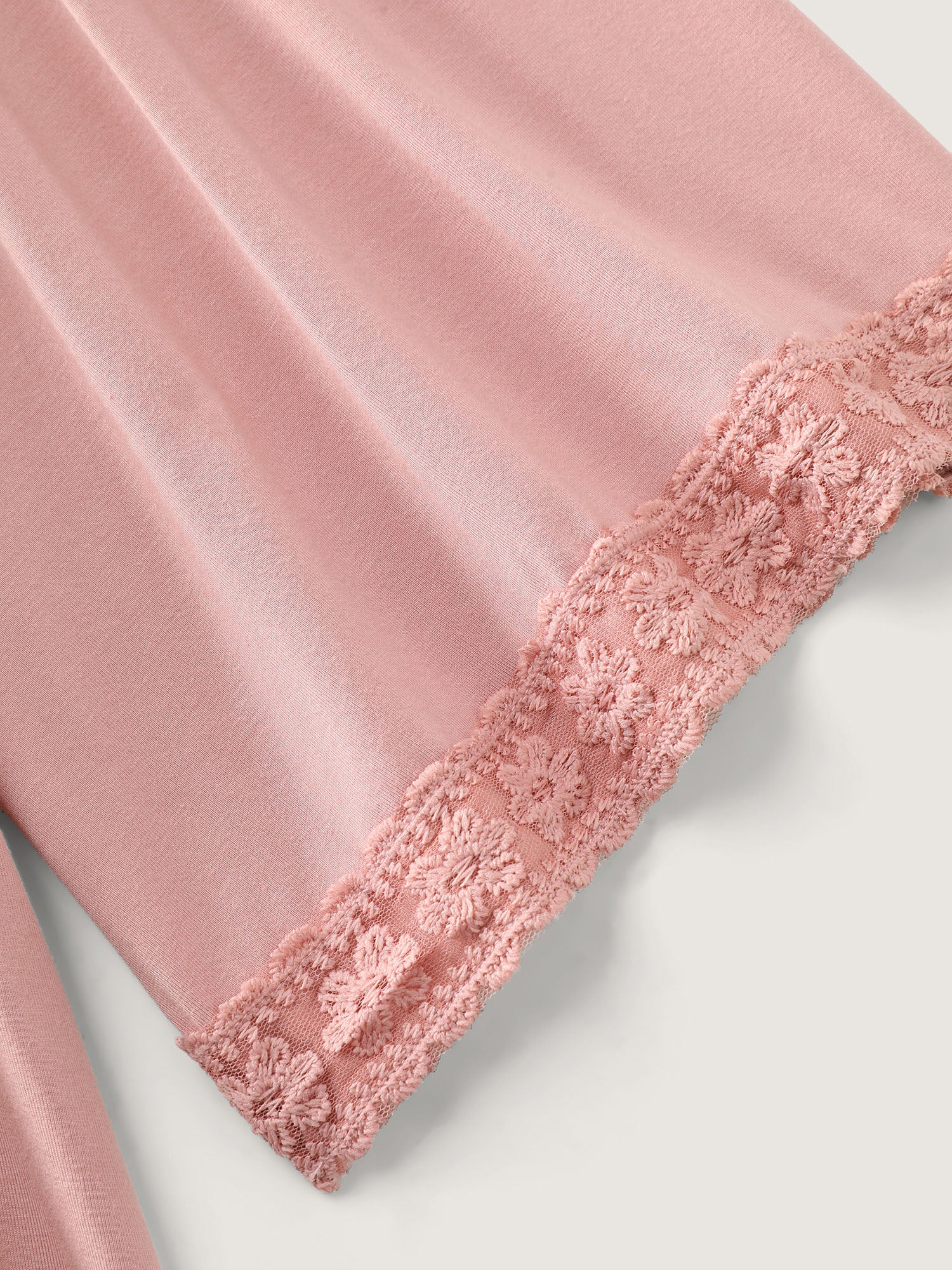 Lace Trim Cinched-Flared Knit Top - Image 6
