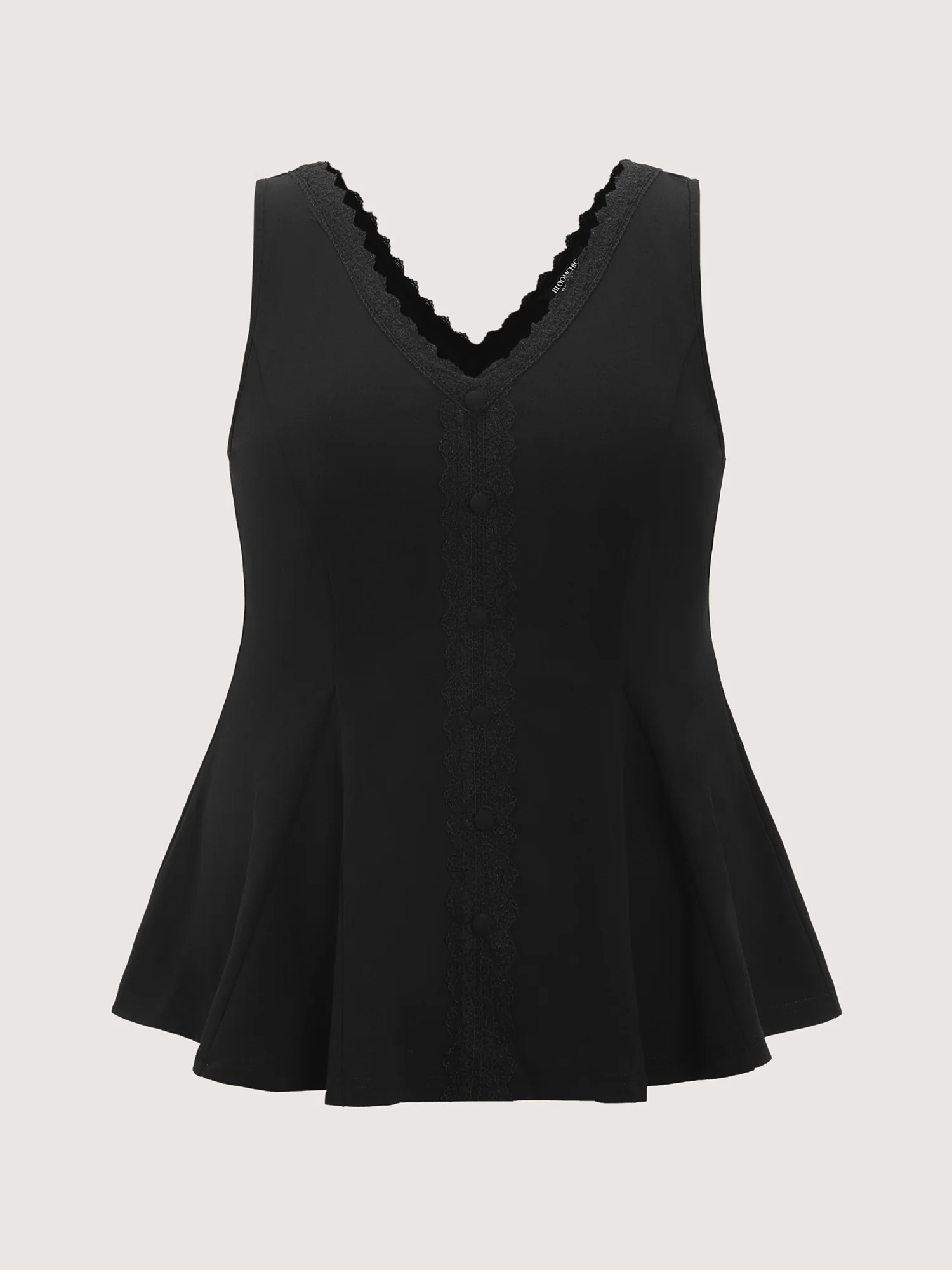 Lace Trim Cinched-Flared Tank Top - Image 7