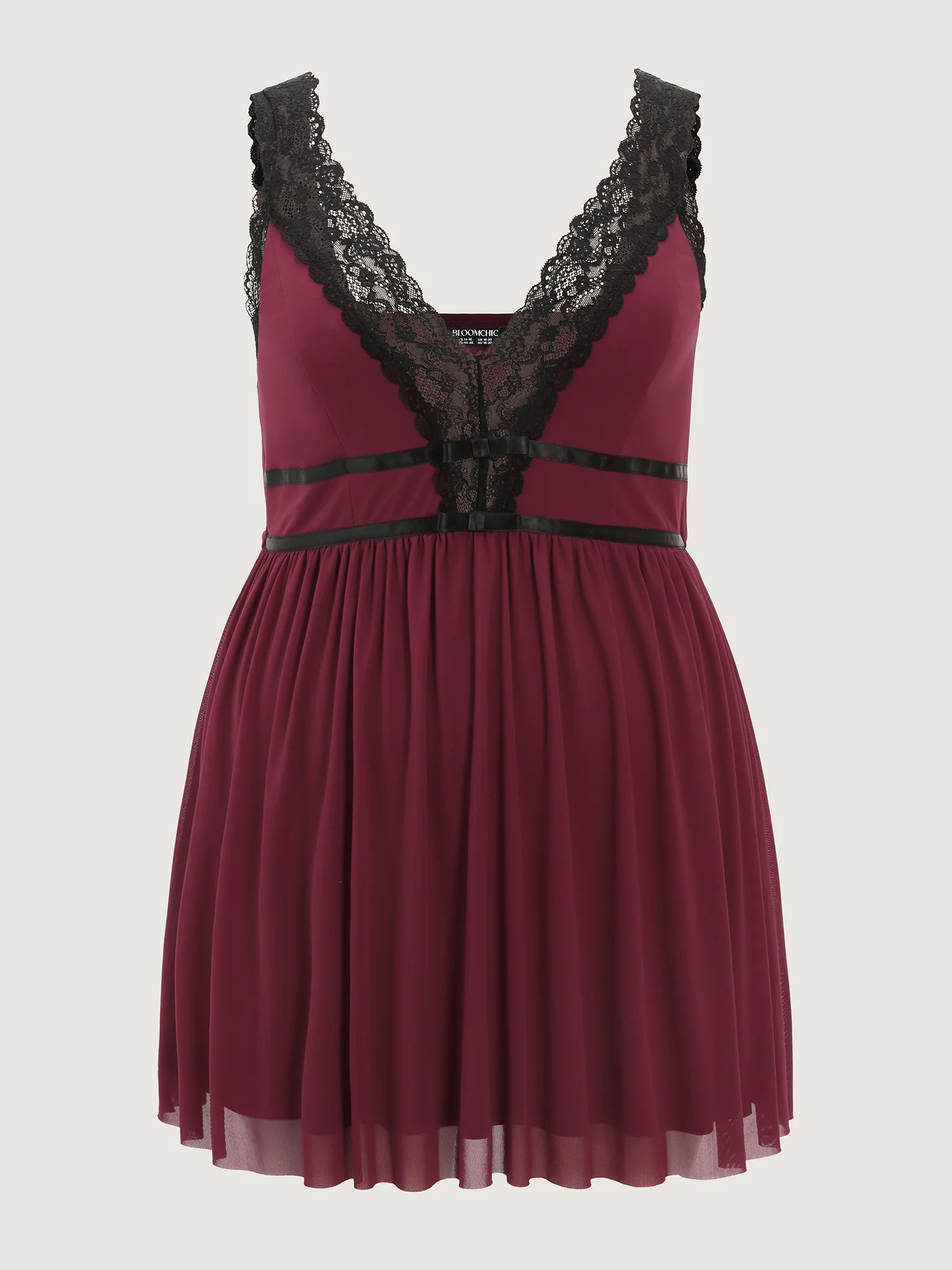 Deep Lace Neckline Cinched Nightgown - Image 7