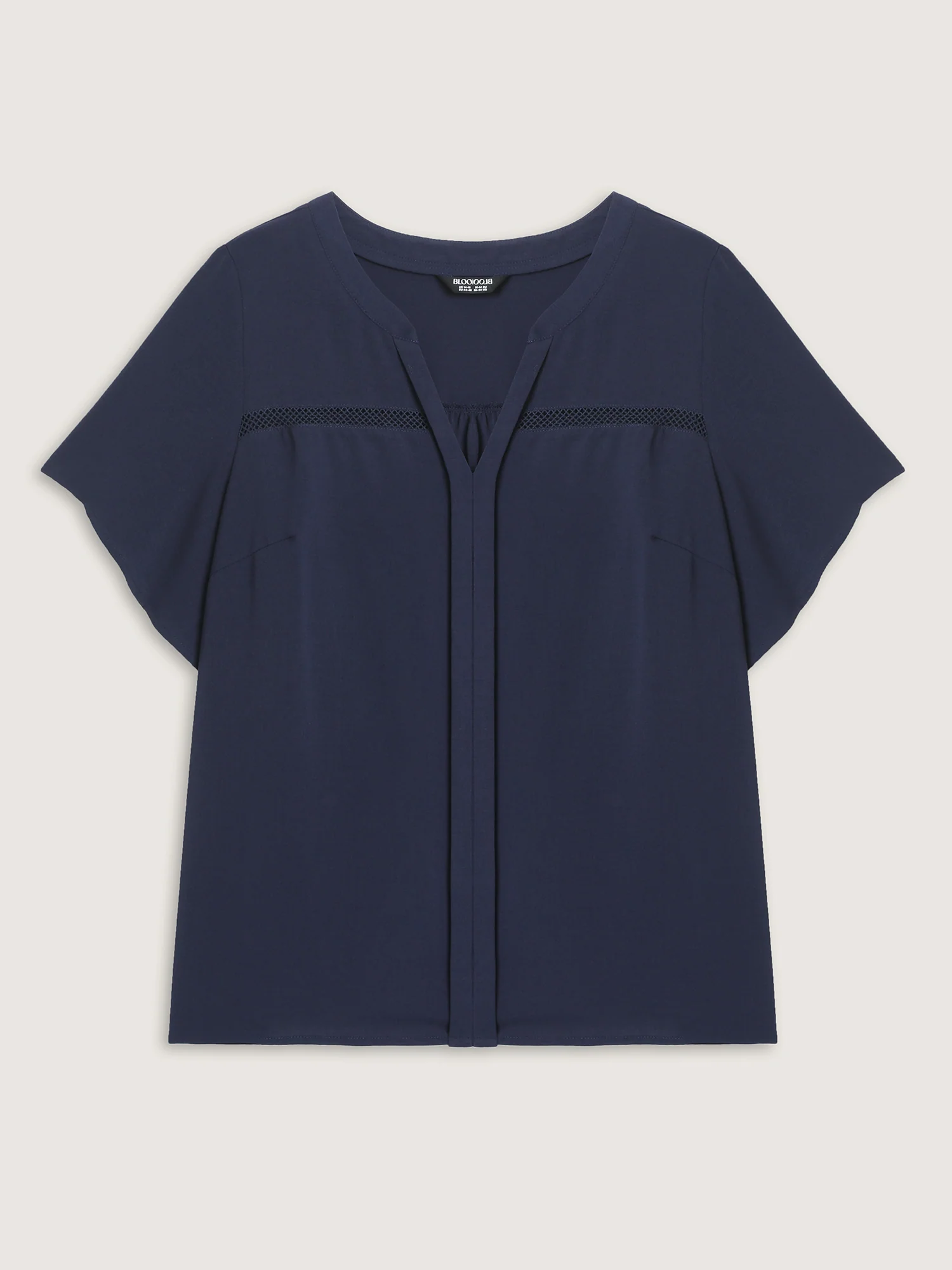 Lace Trim Flared Sleeve Blouse - Image 6