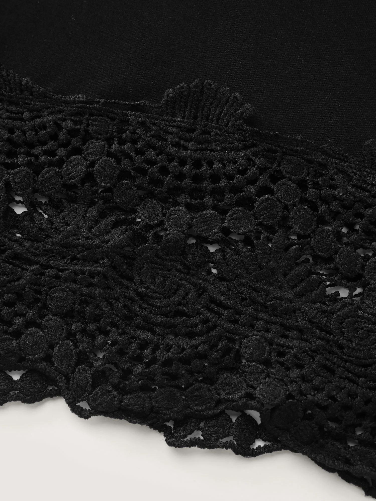 Lace Trim Flared Sleeve Ruched-Front Knit Top - Image 6