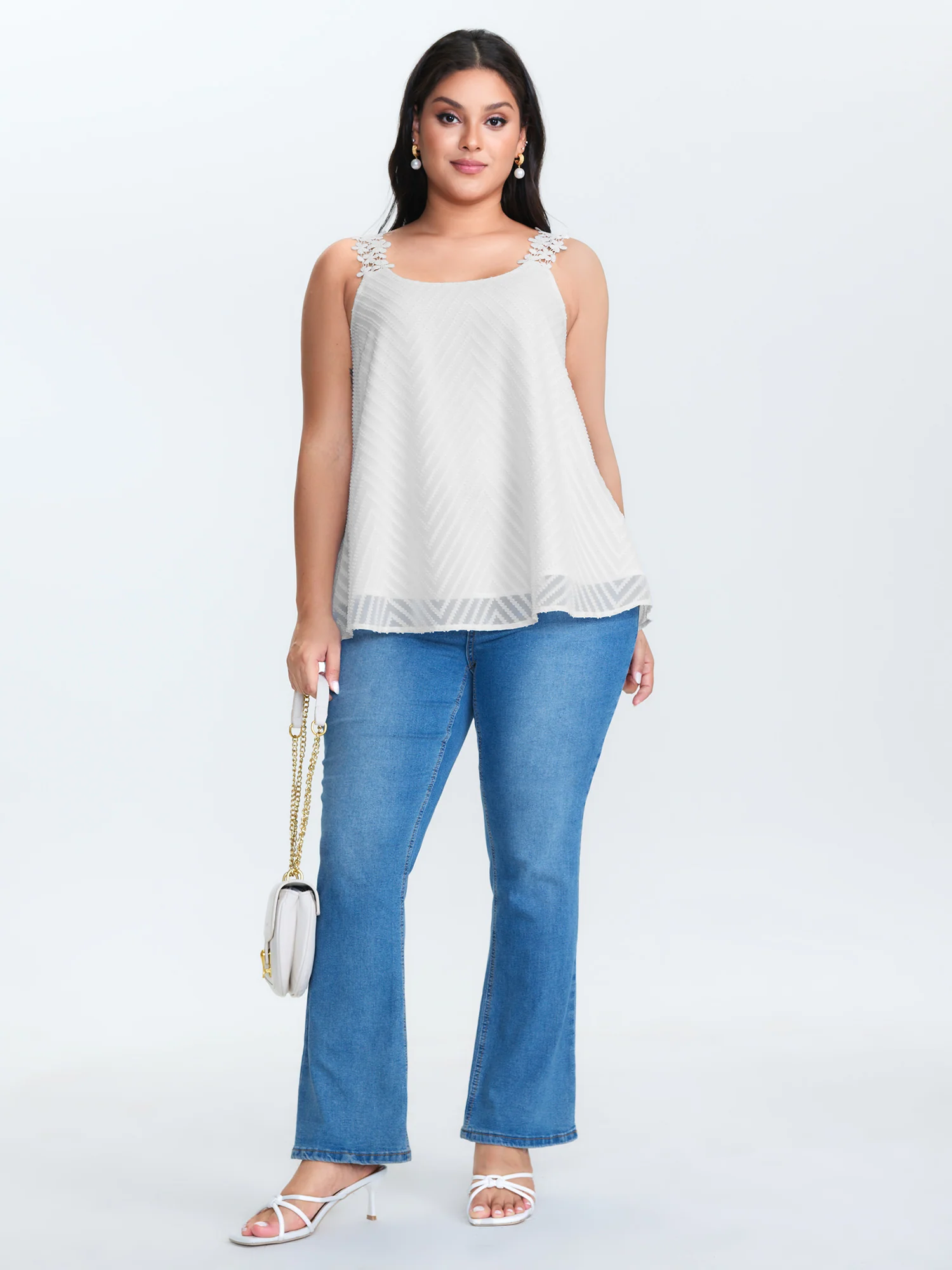 Lace Trim Flowy Tank Top - Image 3