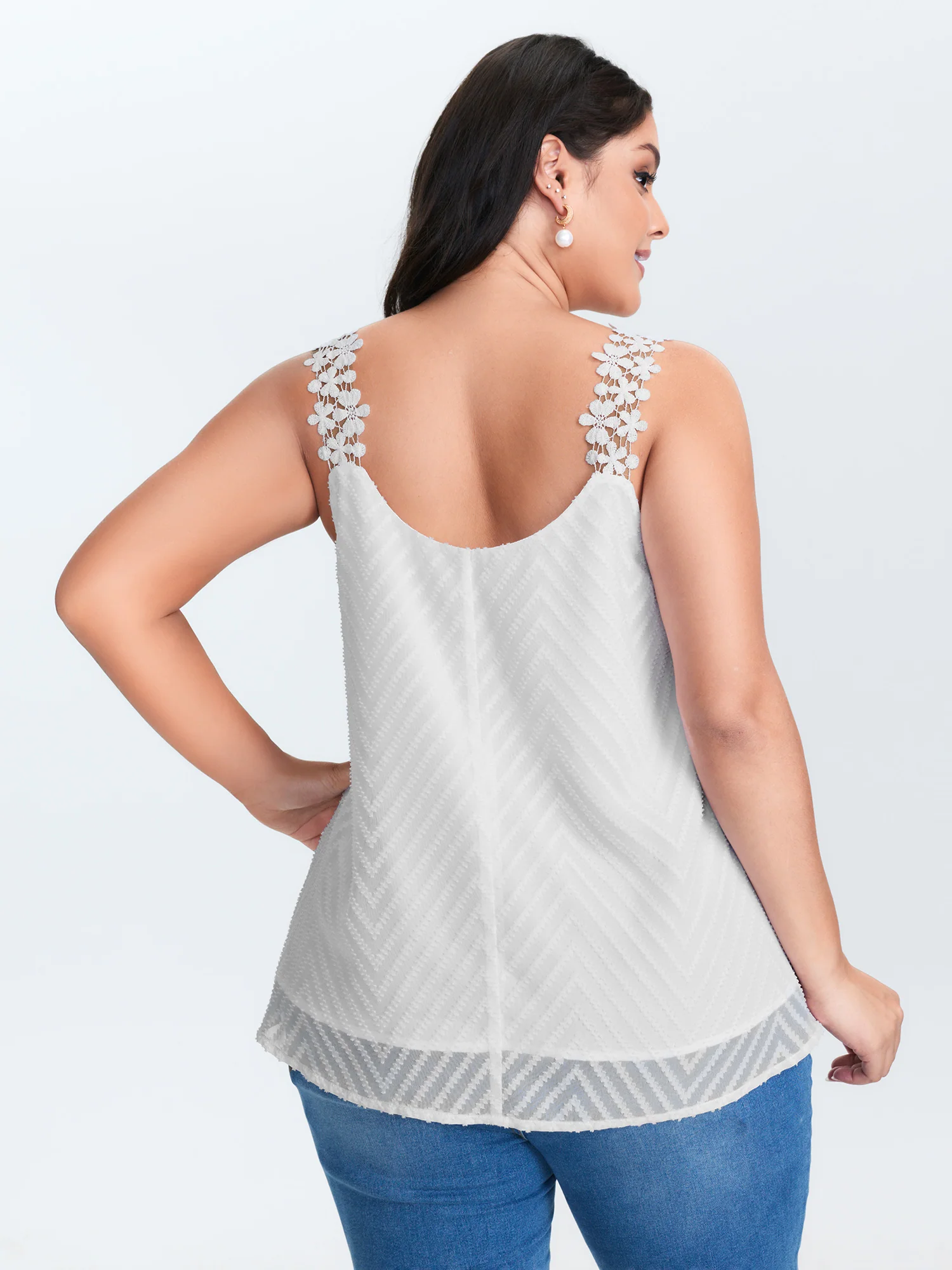 Lace Trim Flowy Tank Top - Image 4