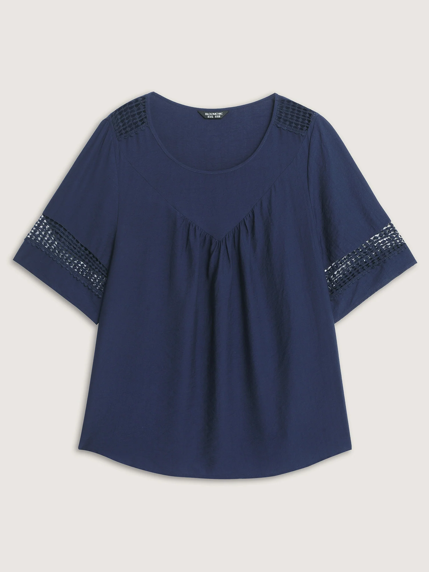 Lace Trim Gathered Front Blouse - Image 7