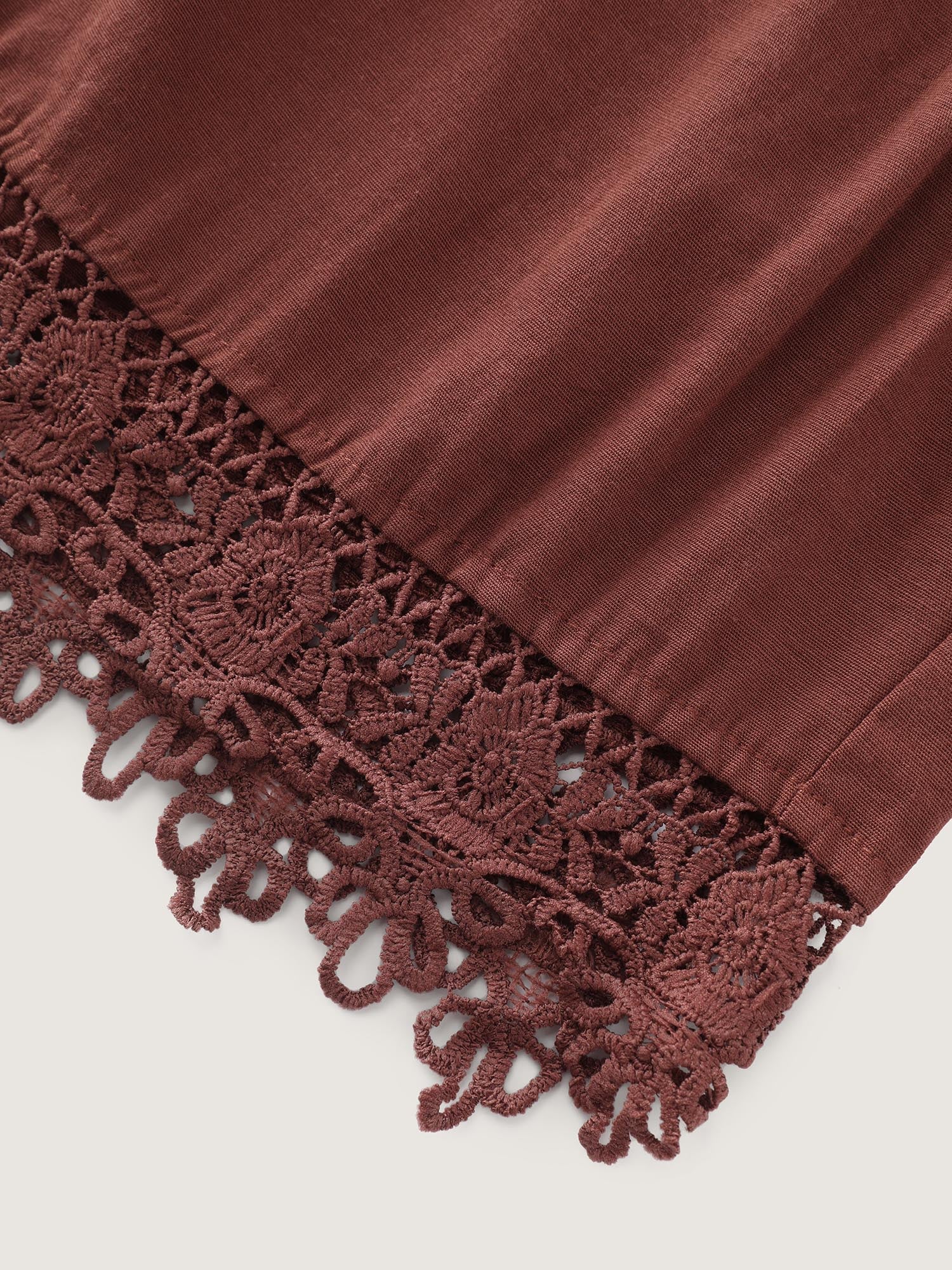 Cotton Lace Hem Drawstring Shorts - Image 7