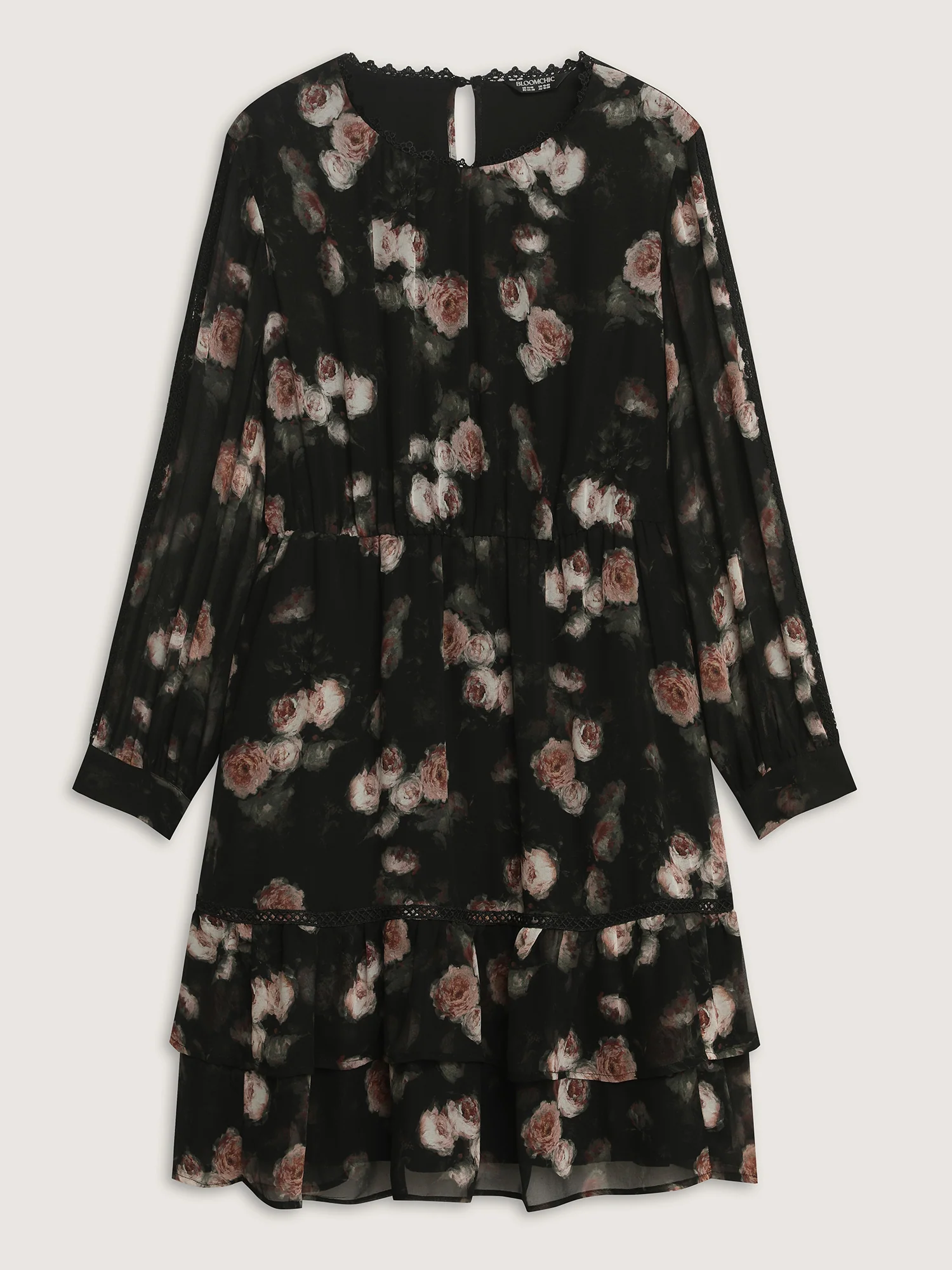 Lace Trim Layered Sheer Midi Dress - Image 6