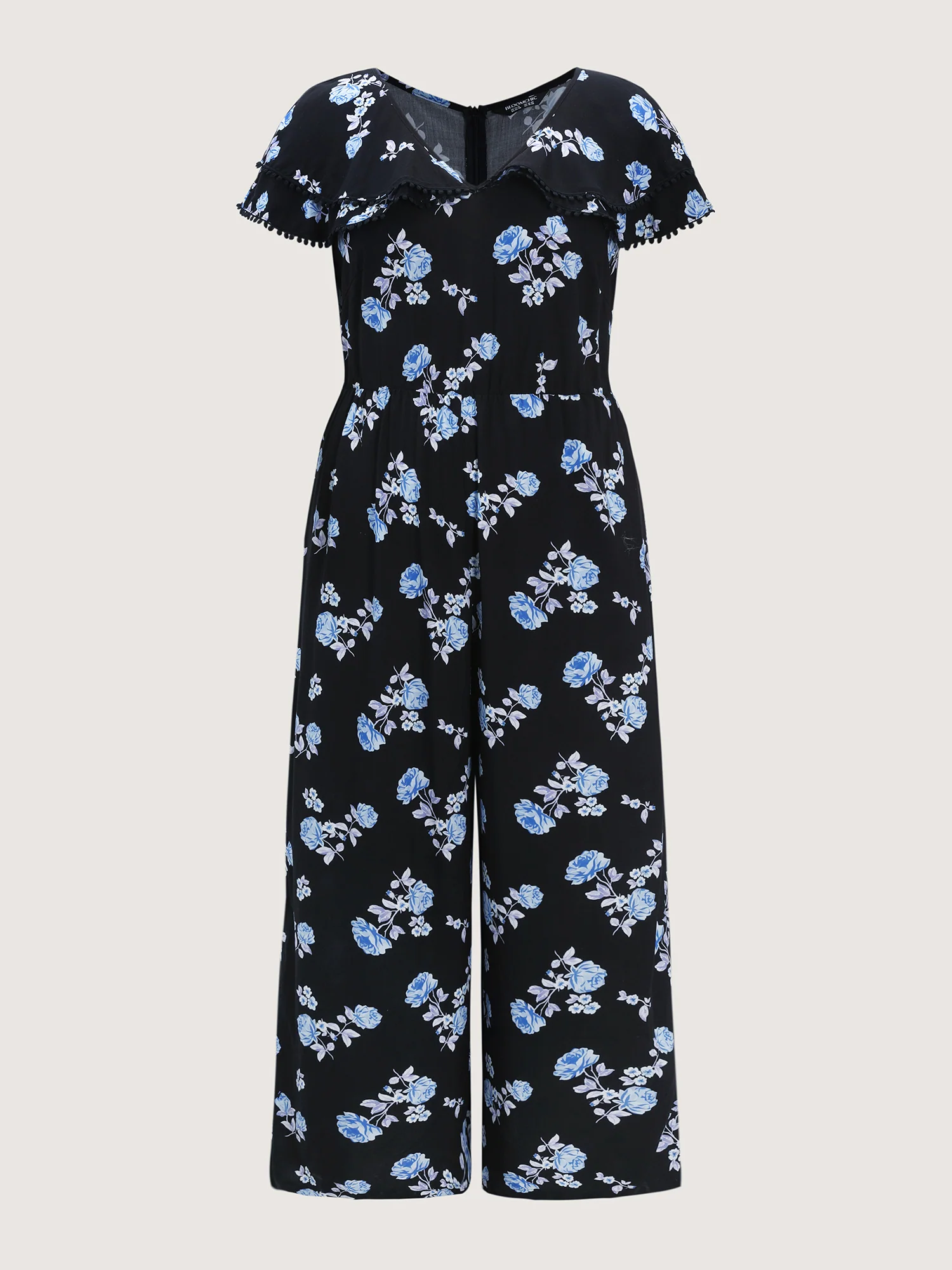 Lace Trim Layered V-Neck Jumpsuit - Image 7