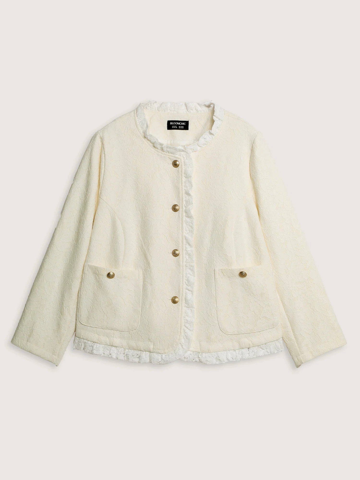 Lace Trim Metal Buttons Blazer - Image 10