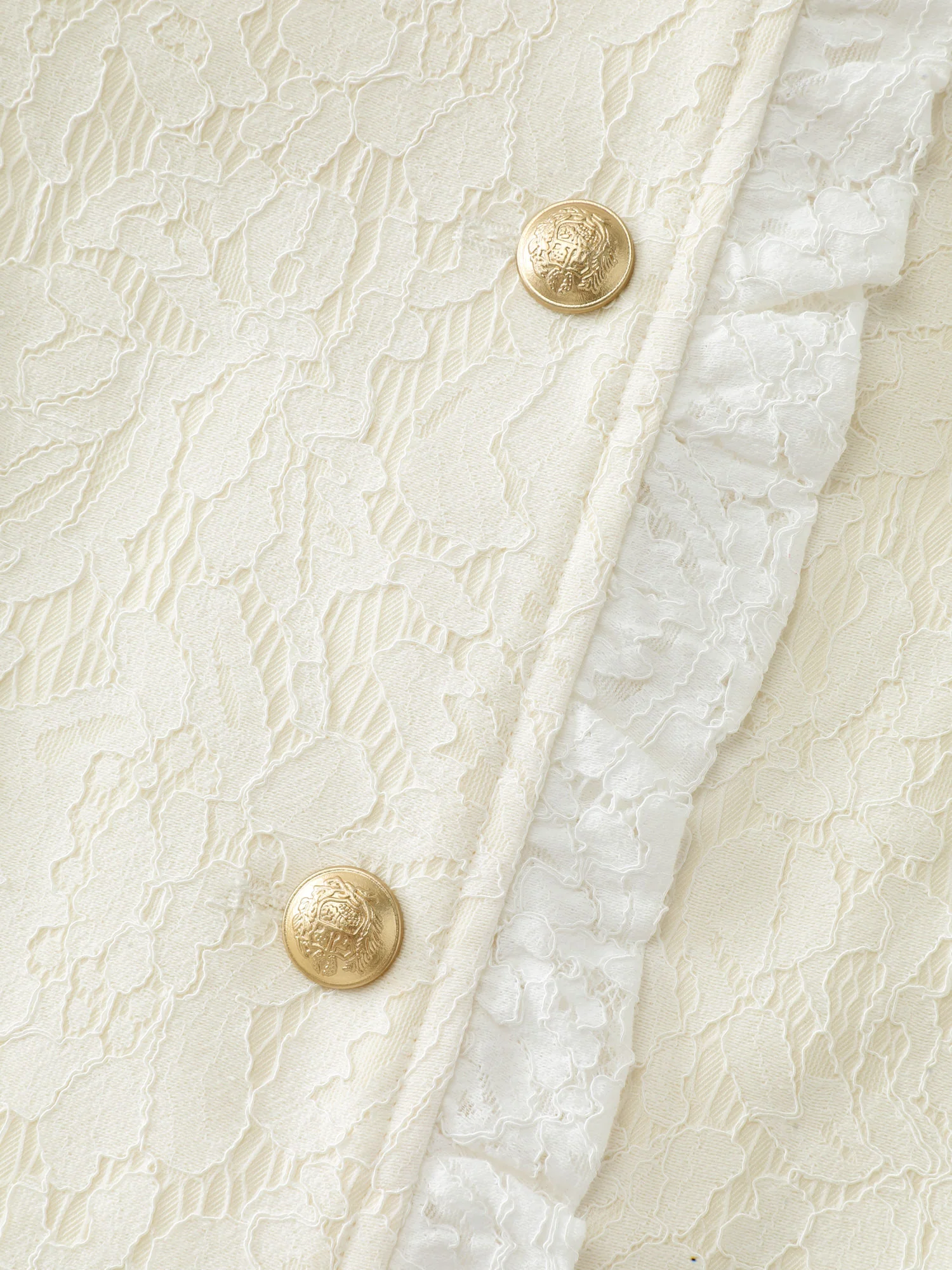 Lace Trim Metal Buttons Blazer - Image 7