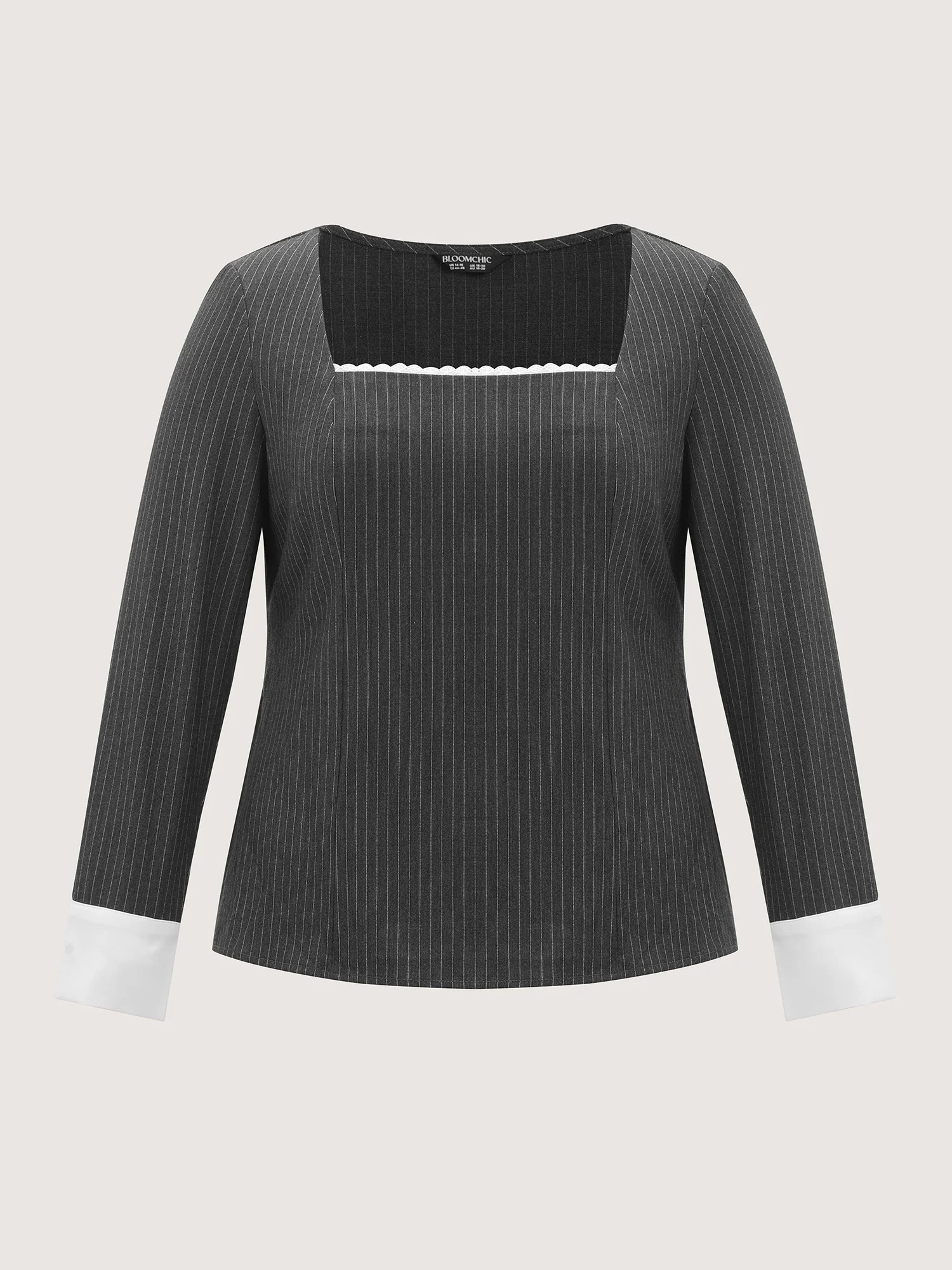 Lace Trim Neckline Shirred Blouse - Image 7