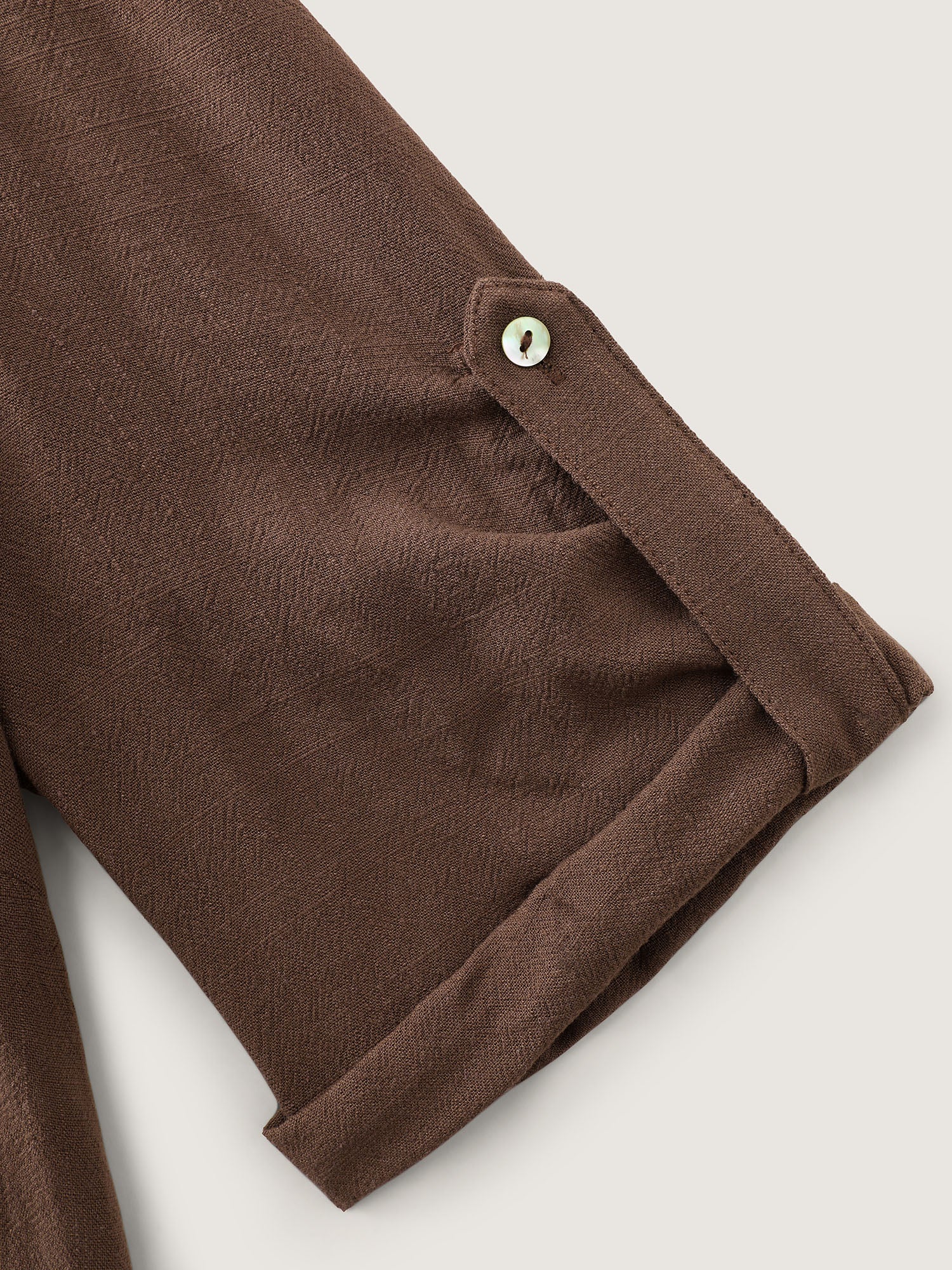 Lace Trim Neckline Tab Sleeve Blouse - Image 6