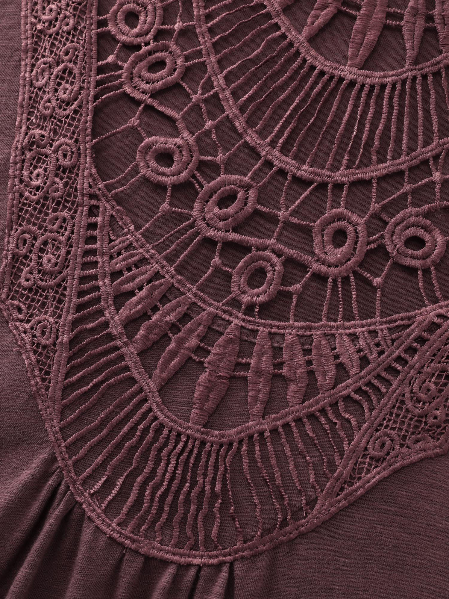 Lace Trim Plain Curvy Hem Knit Top - Image 7