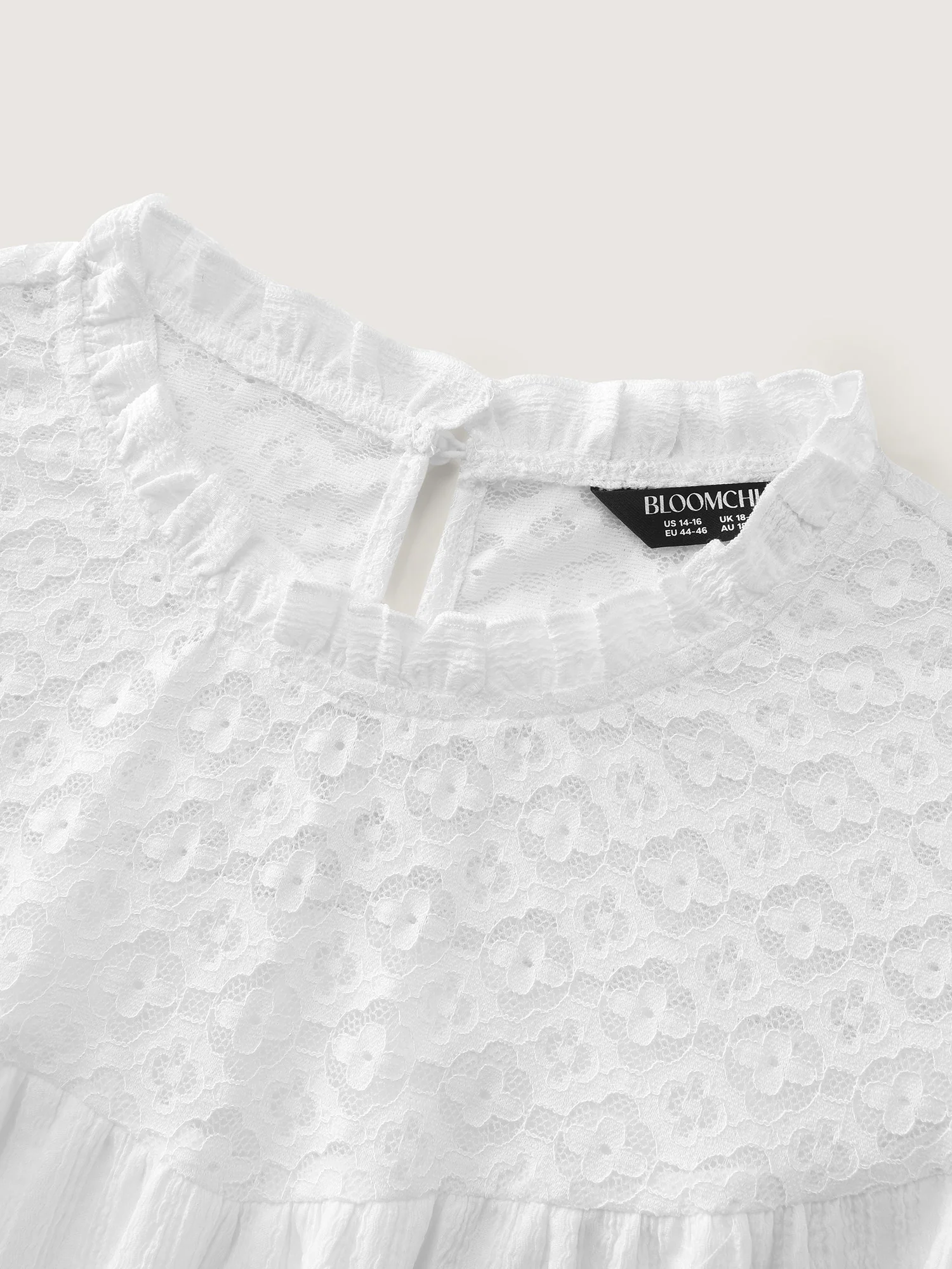 Lace Trim Pleated Flowy-Fit Blouse - Image 6