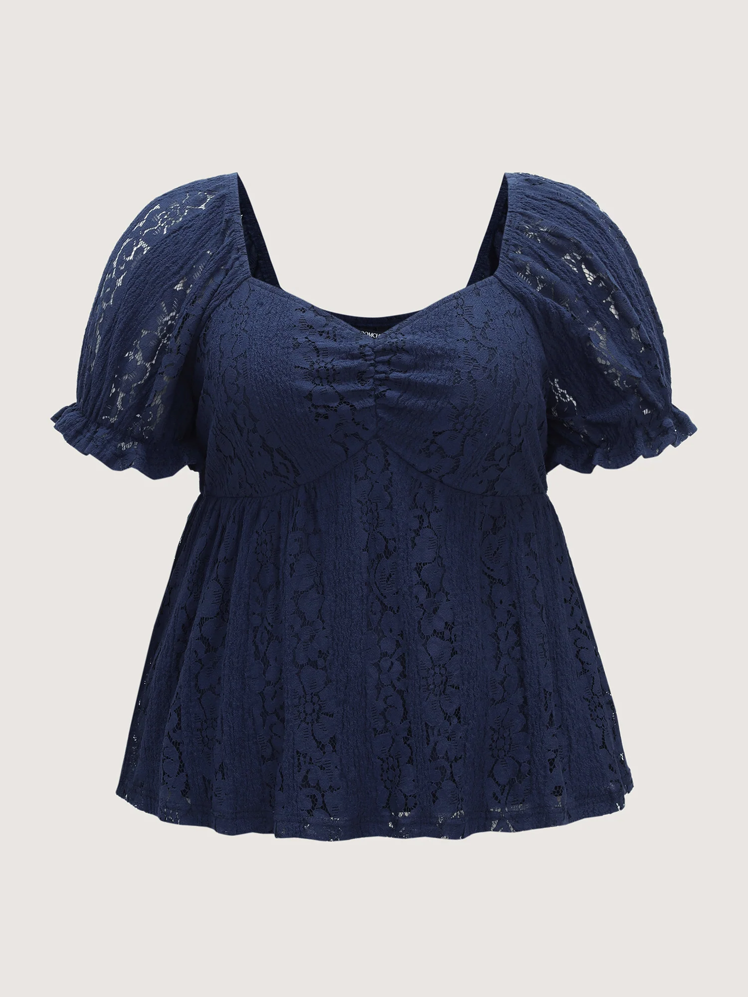Lace Trim Ruched Bodice Blouse - Image 5