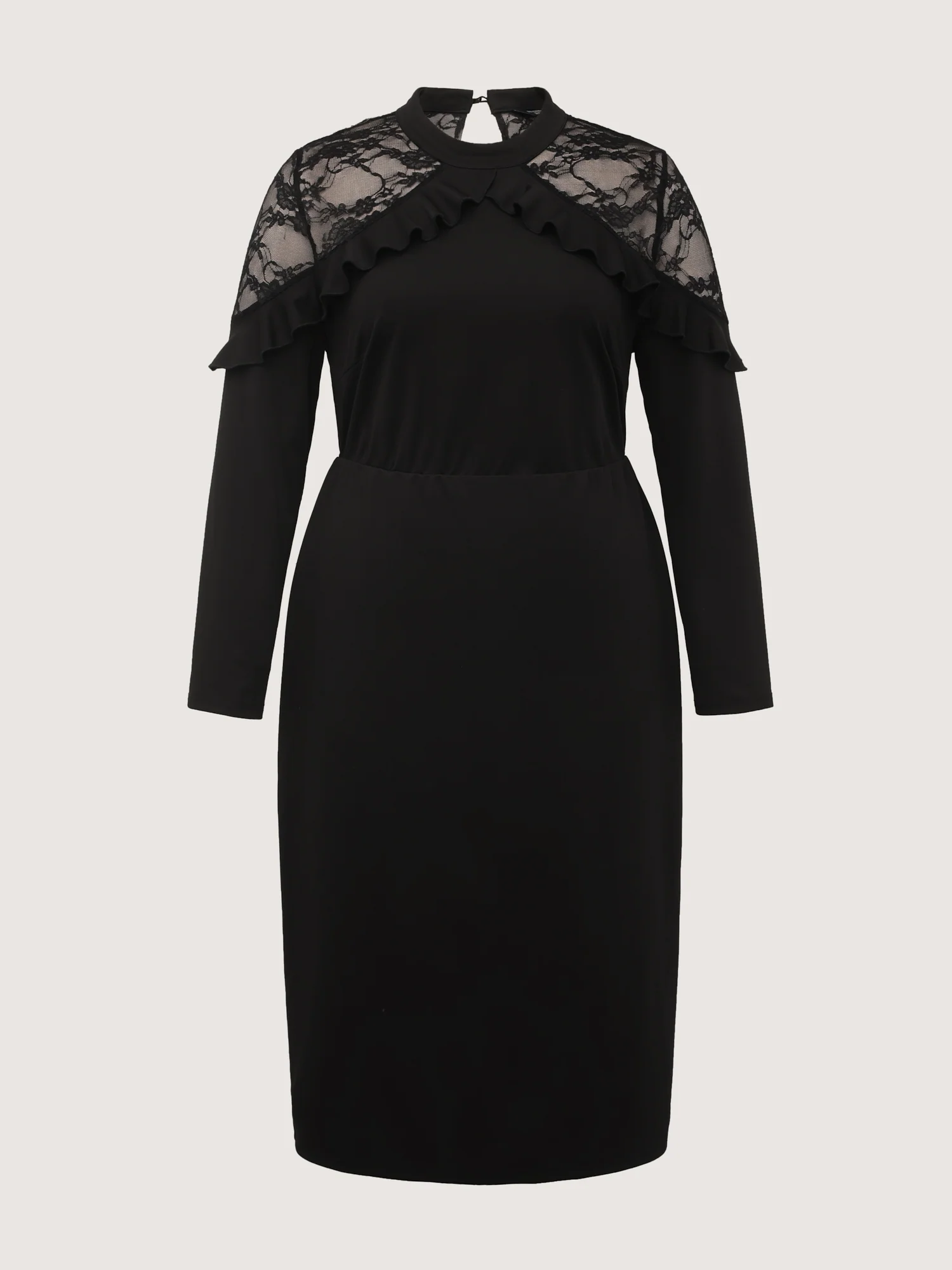 Lace Trim Ruffled Sheer Stretchy Party Dress - Image 8
