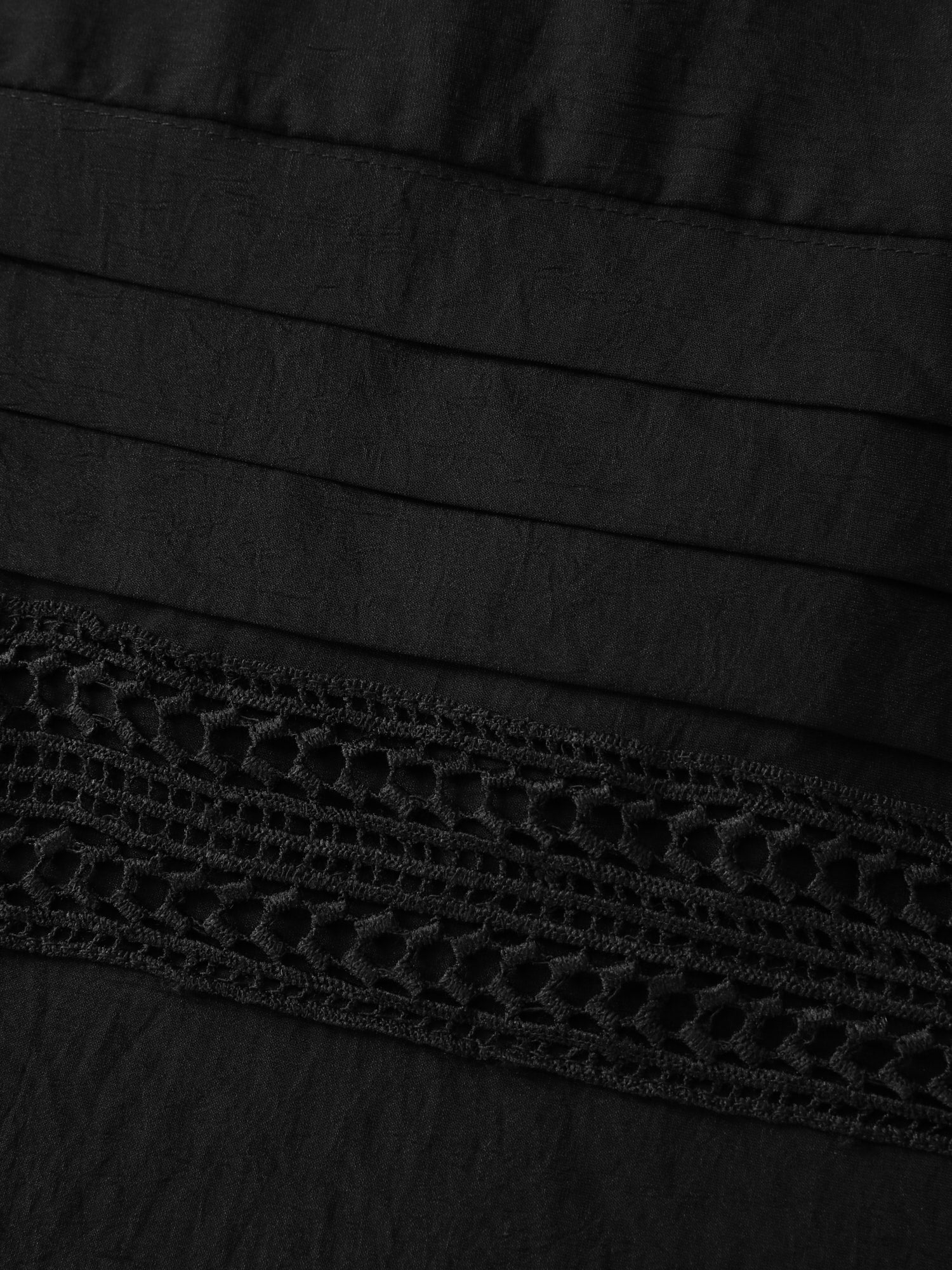Lace Trim Sheer Button Placket Midi Dress - Image 6