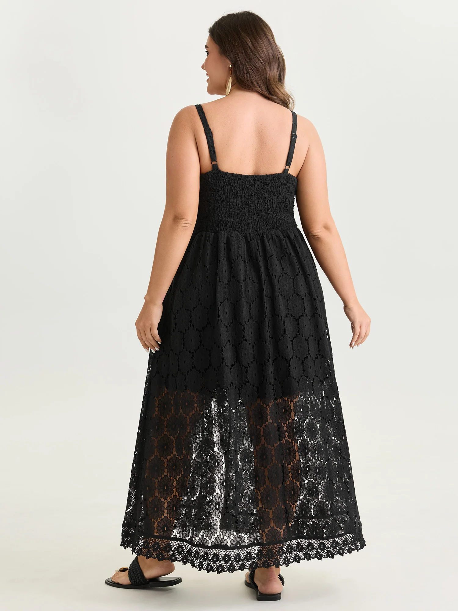 Lace Trim Sheer Cami Romper - Image 4
