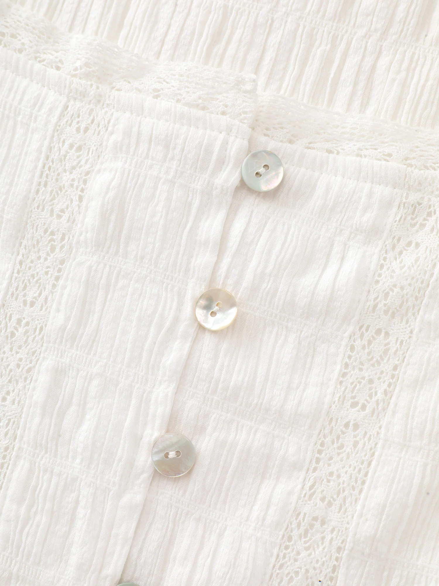 Lace Trim Sheer Ruffled Hem Blouse - Image 5