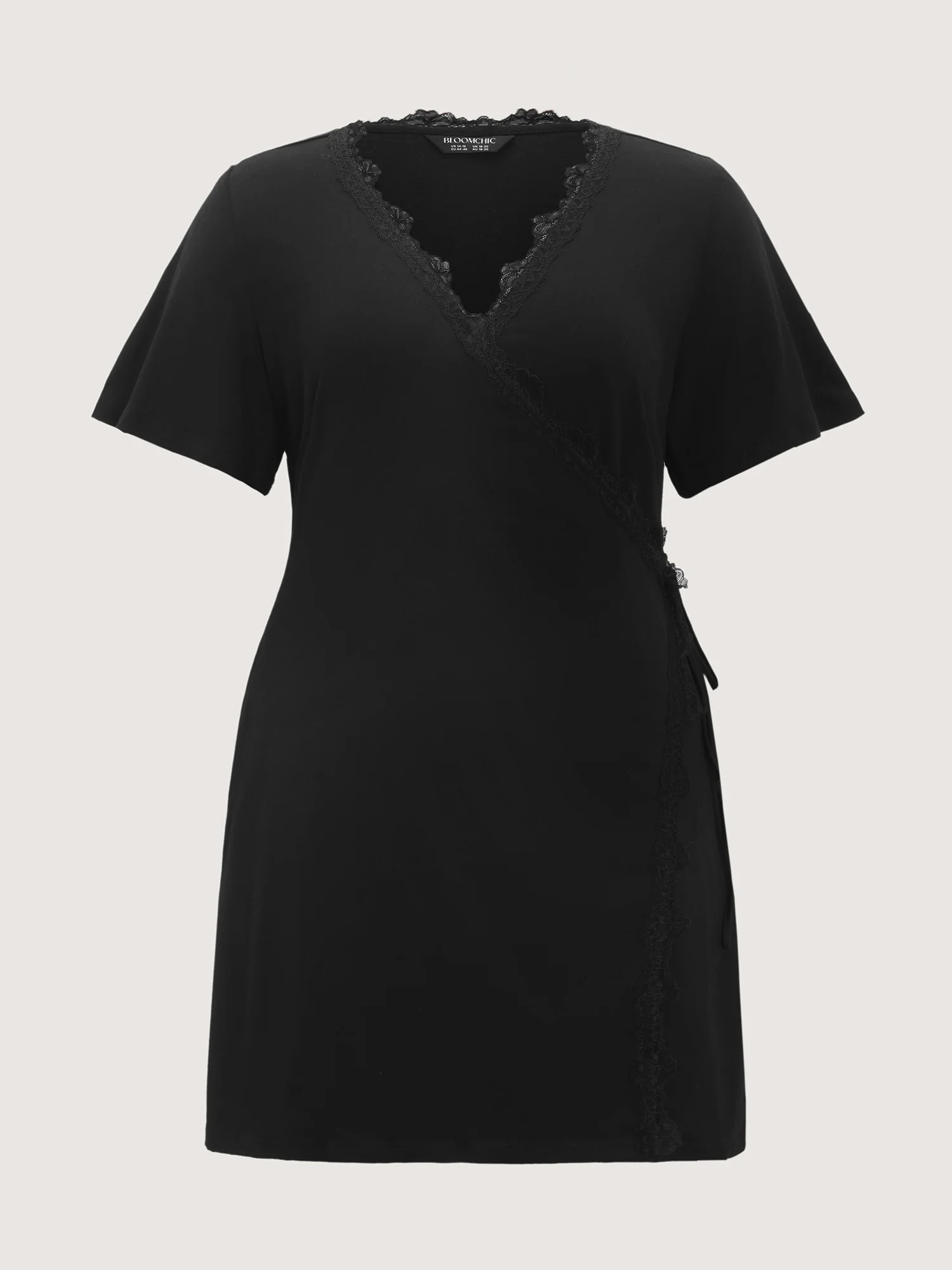 Lace Trim Side-Tie Pockets Sleep Dress - Image 8