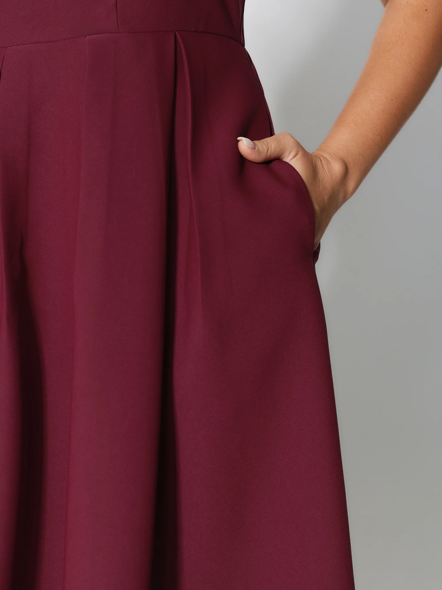 Lace Trim Sleeve Pleated Maxi Dress - Image 3