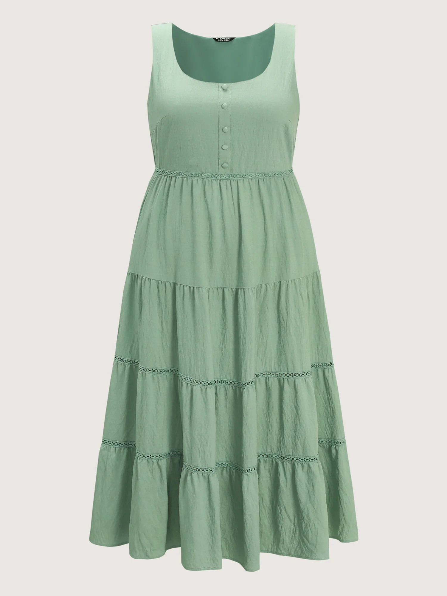 Lace Trim Sleeveless Tiered Maxi Dress - Image 7